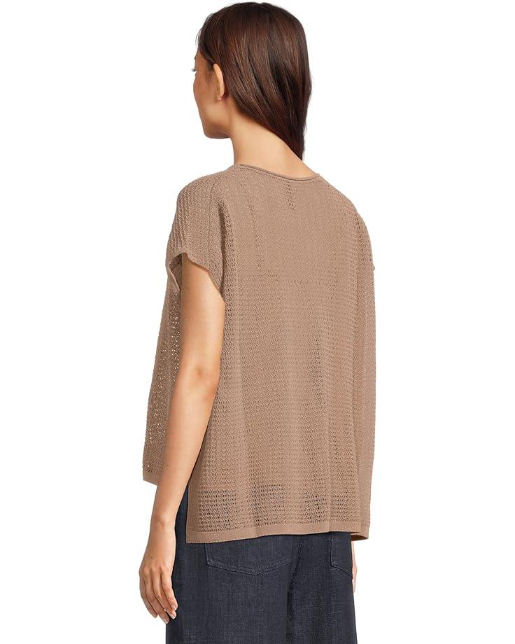 Fine Stretch Jersey Knit Crew Neck Square Top Product Image