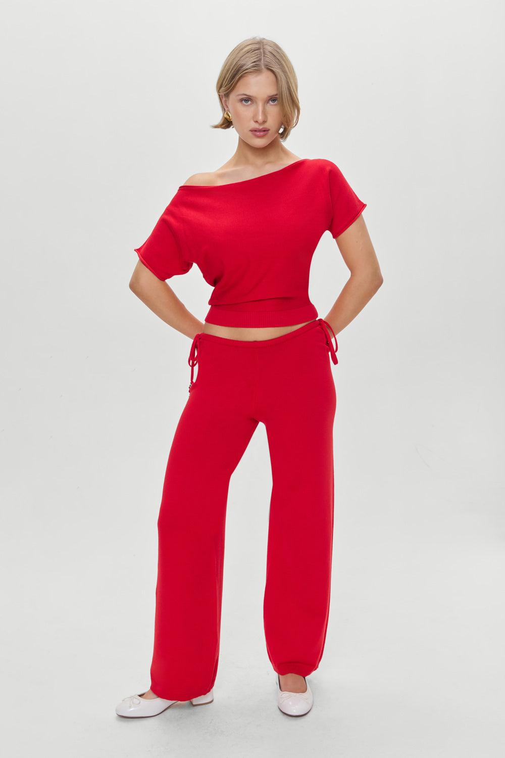 Breeze Low Rise Knit Pants - Heartstrings Product Image