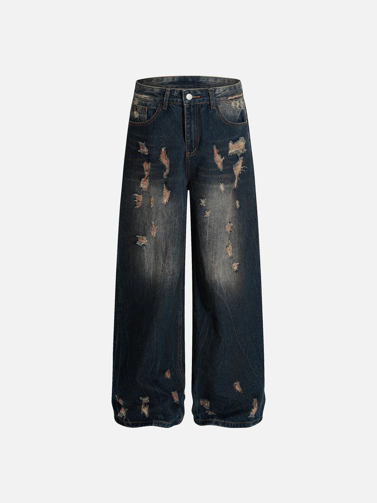 Aelfric Eden Dirt Color Distressed Baggy Jeans Product Image