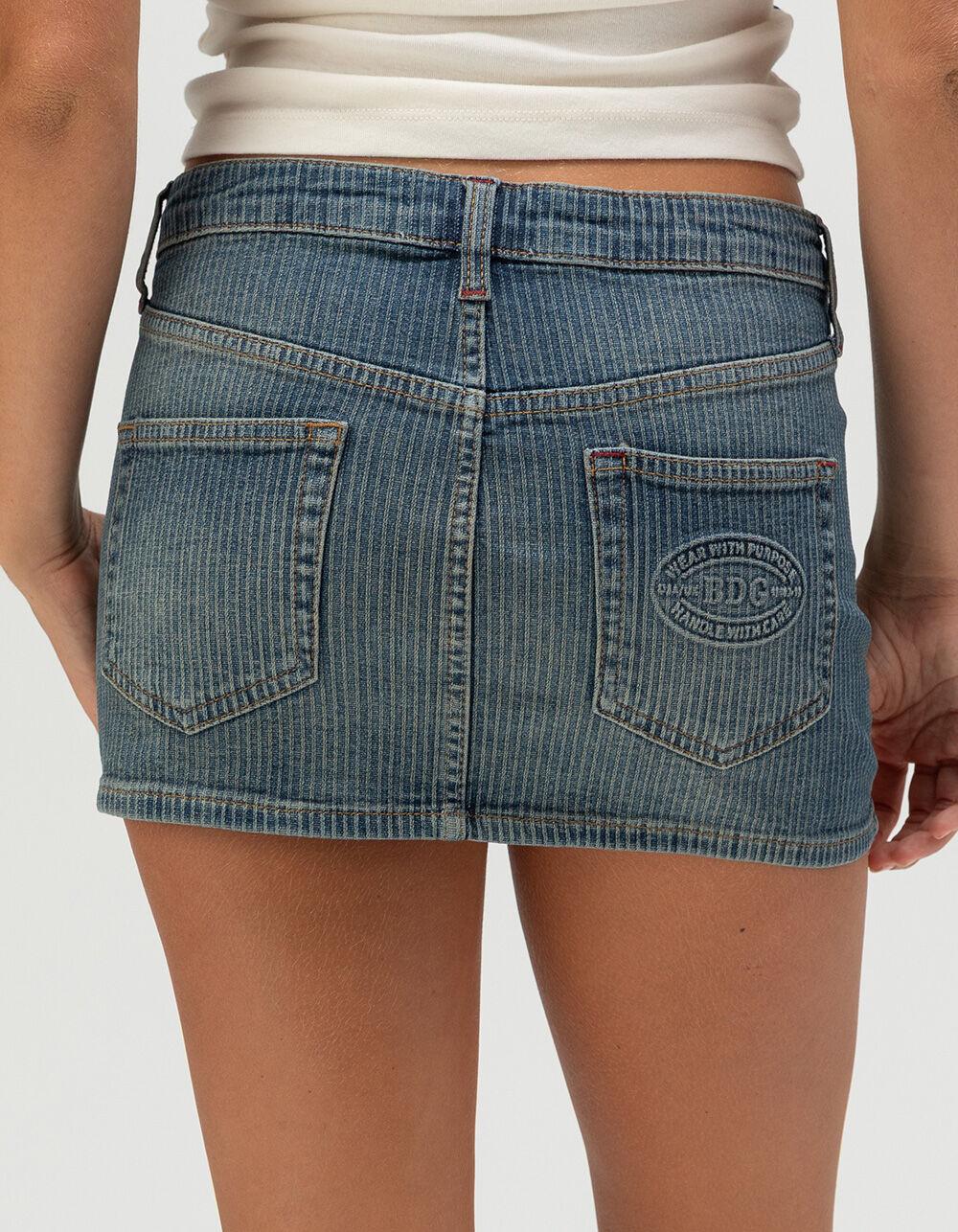 BDG Urban Outfitters Ultra Womens Stripe Denim Mini Skirt - PNSTRP DENIM Product Image