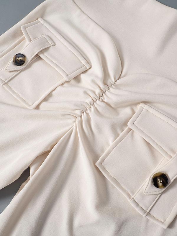 Solid Color Pocket Flare Leg Pants Product Image