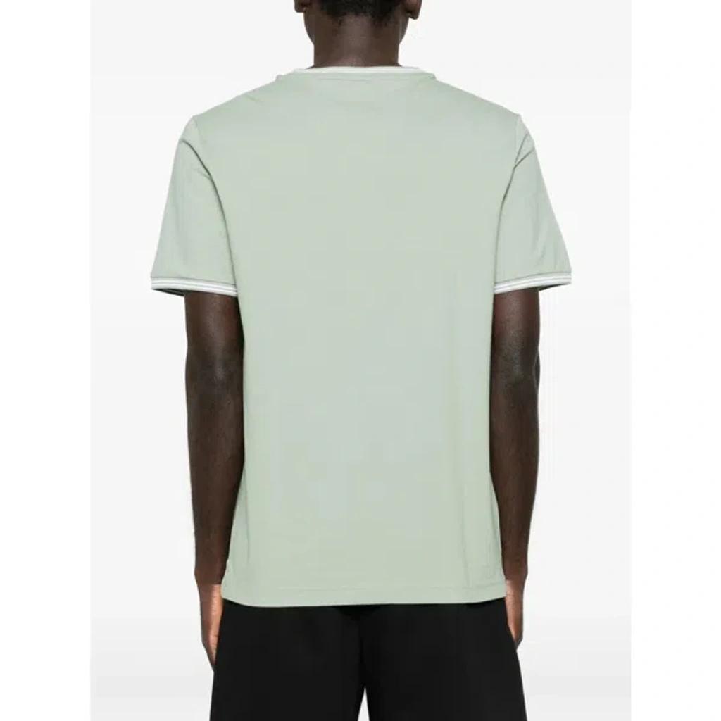 HUGO BOSS Short-sleeved Ribbed T-shirt In Green Product Image