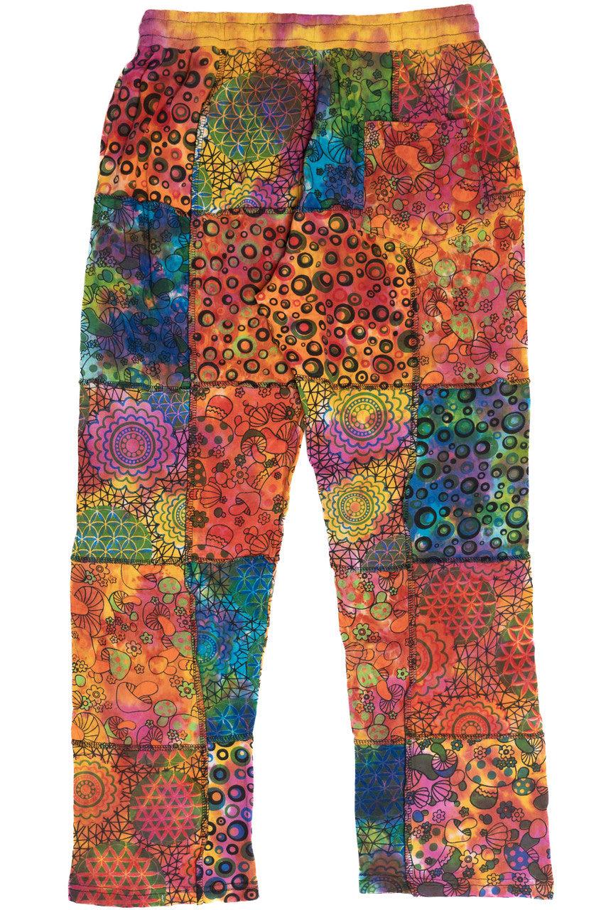 Tie Dye Mushroom Patchwork Pants Product Image