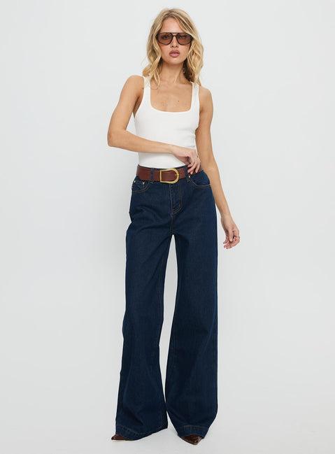 Goldie High Rise Wide Leg Jeans Indigo Product Image