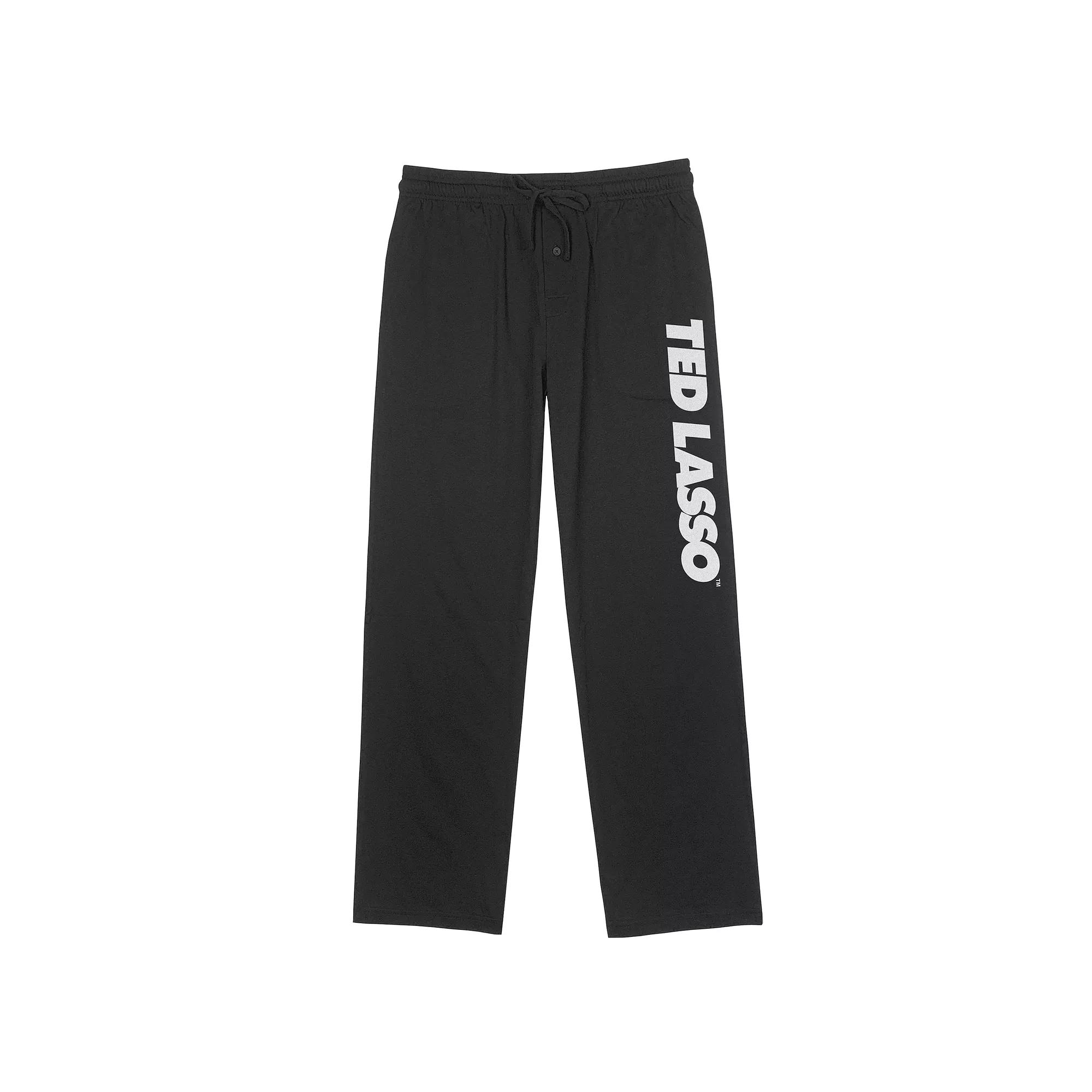 Men's Ted Lasso Vertical Logo Pajama Pants, Size: Small, Black Product Image