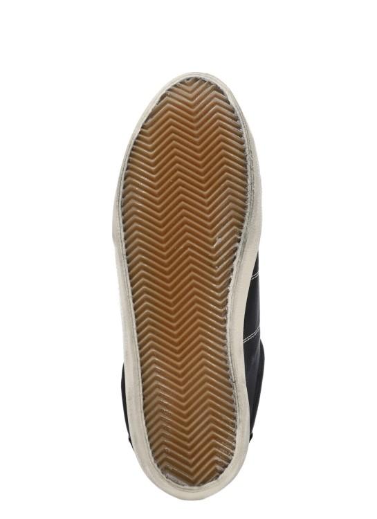 GOLDEN GOOSE Deluxe Brand Vintage-inspired Black Leather Sneakers With Contrasting White Laces Product Image