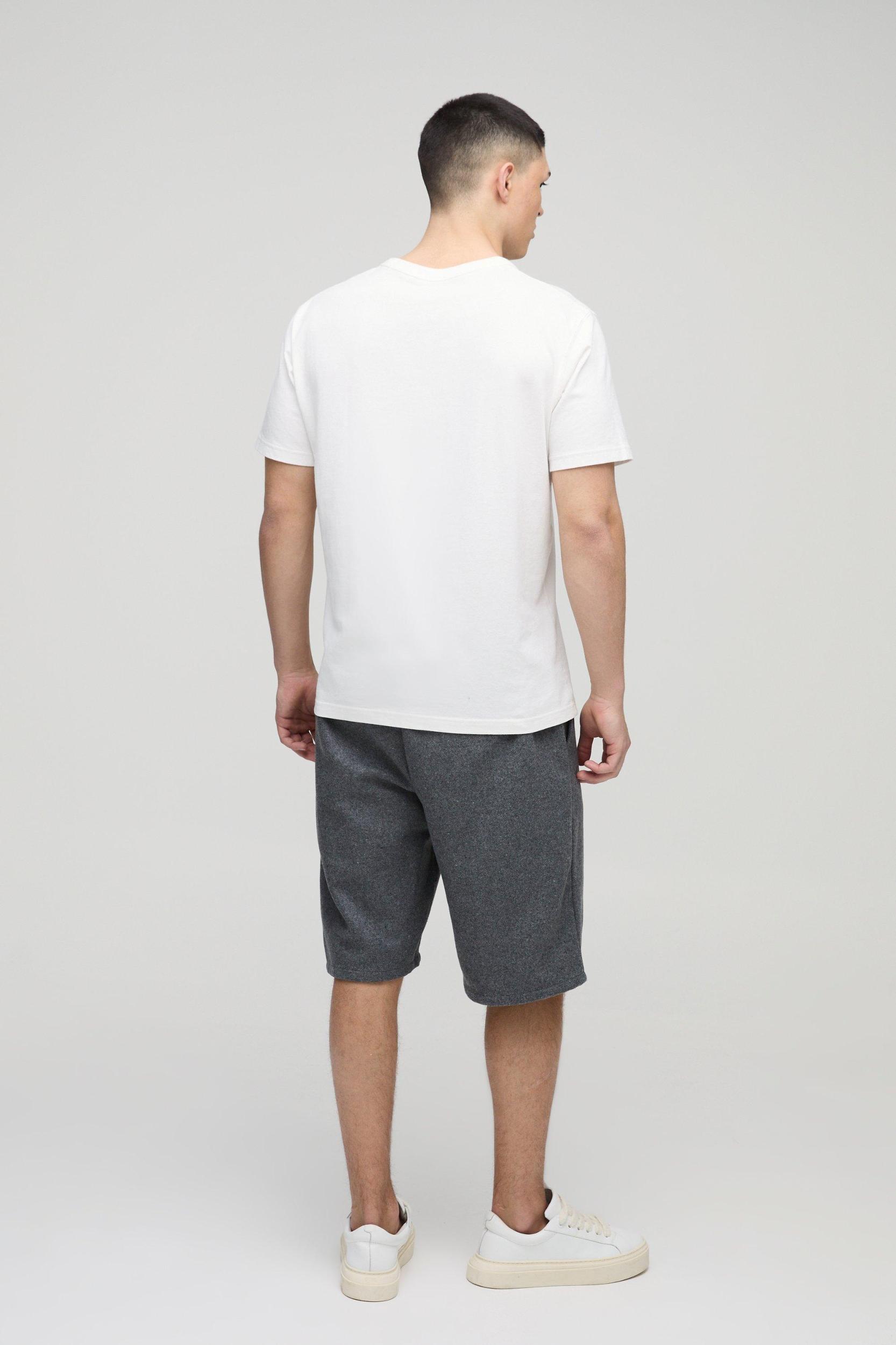 Elasticated Waist Relaxed Long Length Wool Look Shorts | boohooMAN USA Product Image