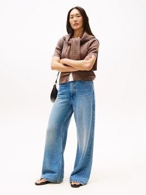 Short-Sleeve Cable Knit Cardigan Product Image