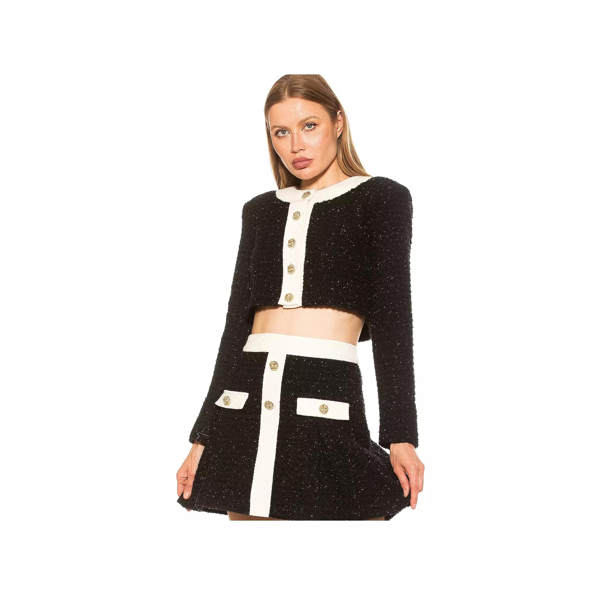 Women's ALEXIA ADMOR Clara Cropped Tweed Jacket,  Product Image