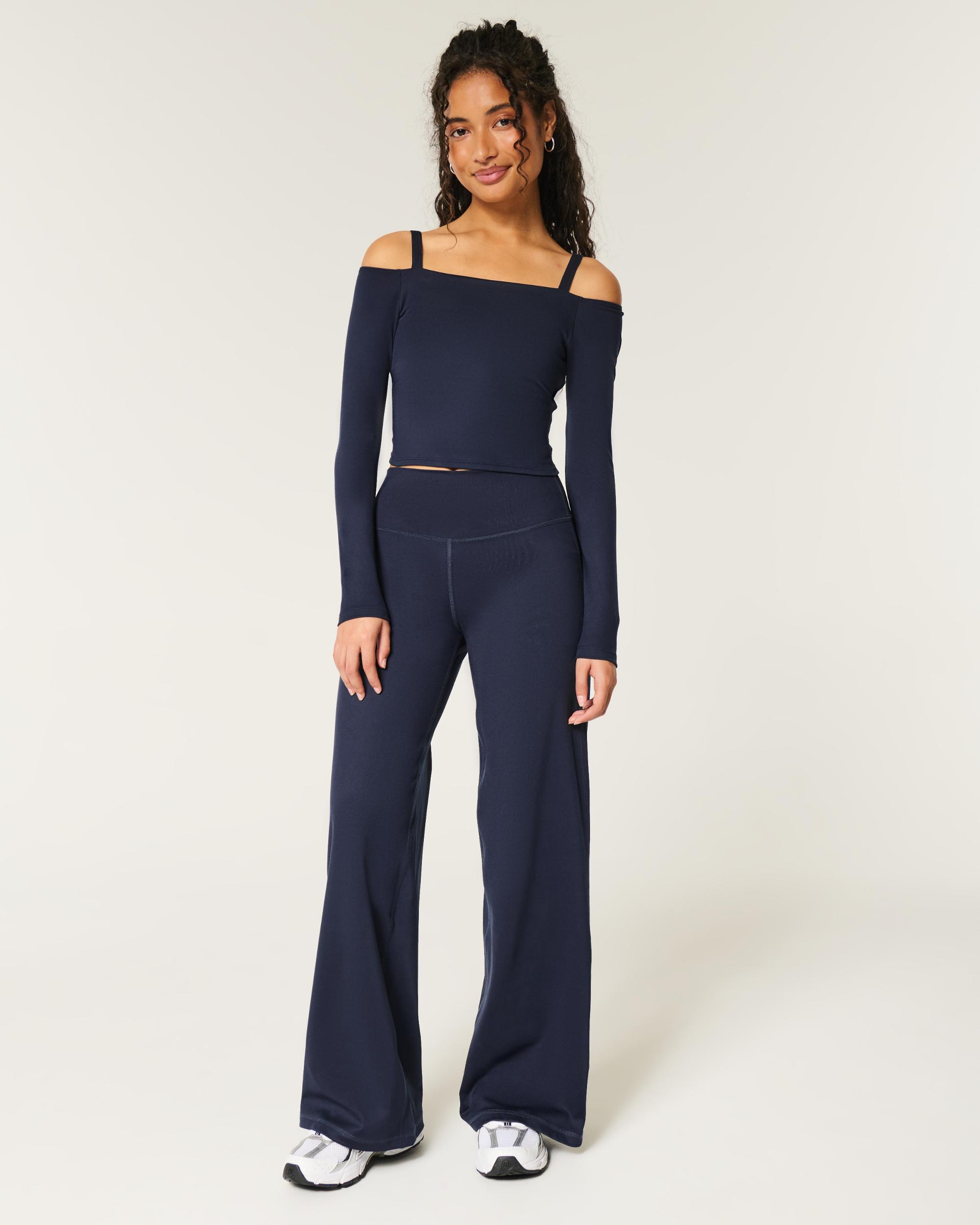 Gilly Hicks Active Recharge Wide-Leg Foldover Waist Pants Product Image