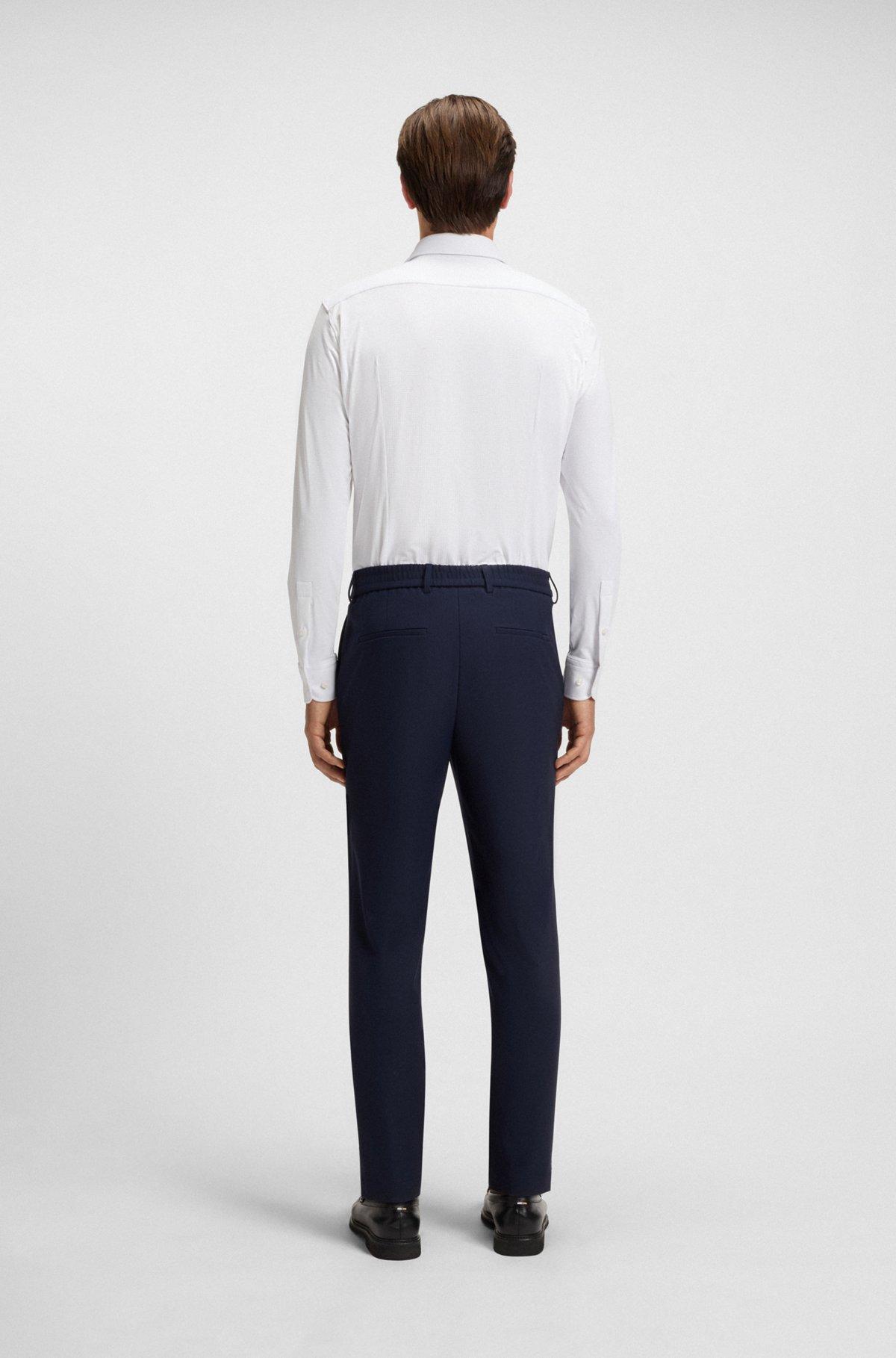 Slim-fit shirt in textured performance-stretch jersey Product Image