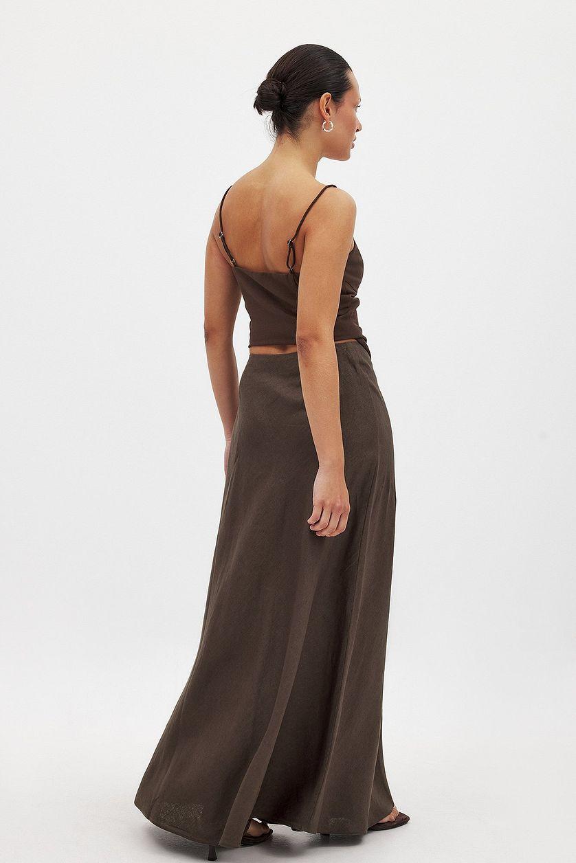 Linen A-line Maxi Skirt Product Image