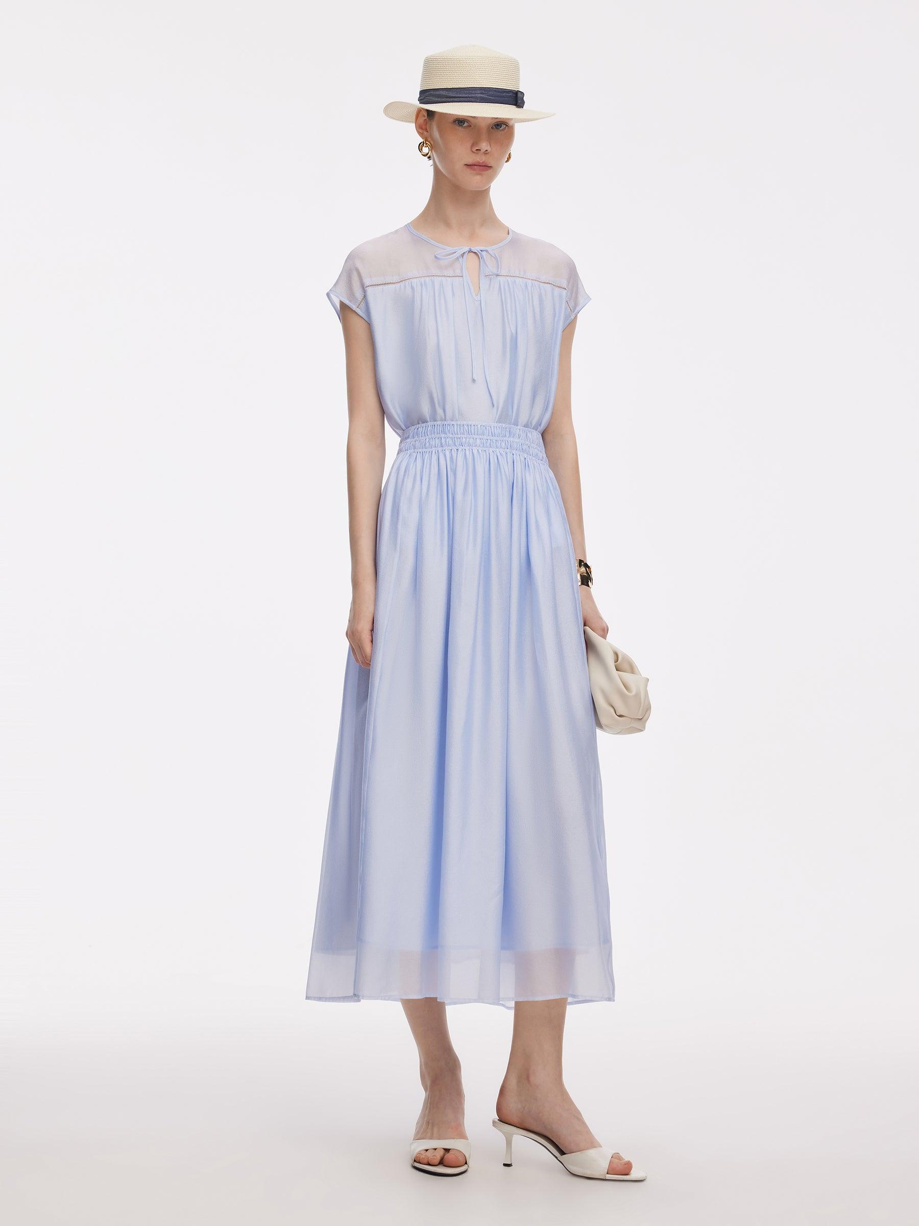 Loose Fit Cap Sleeve Top And A-Line Skirt Two-Piece Set Product Image