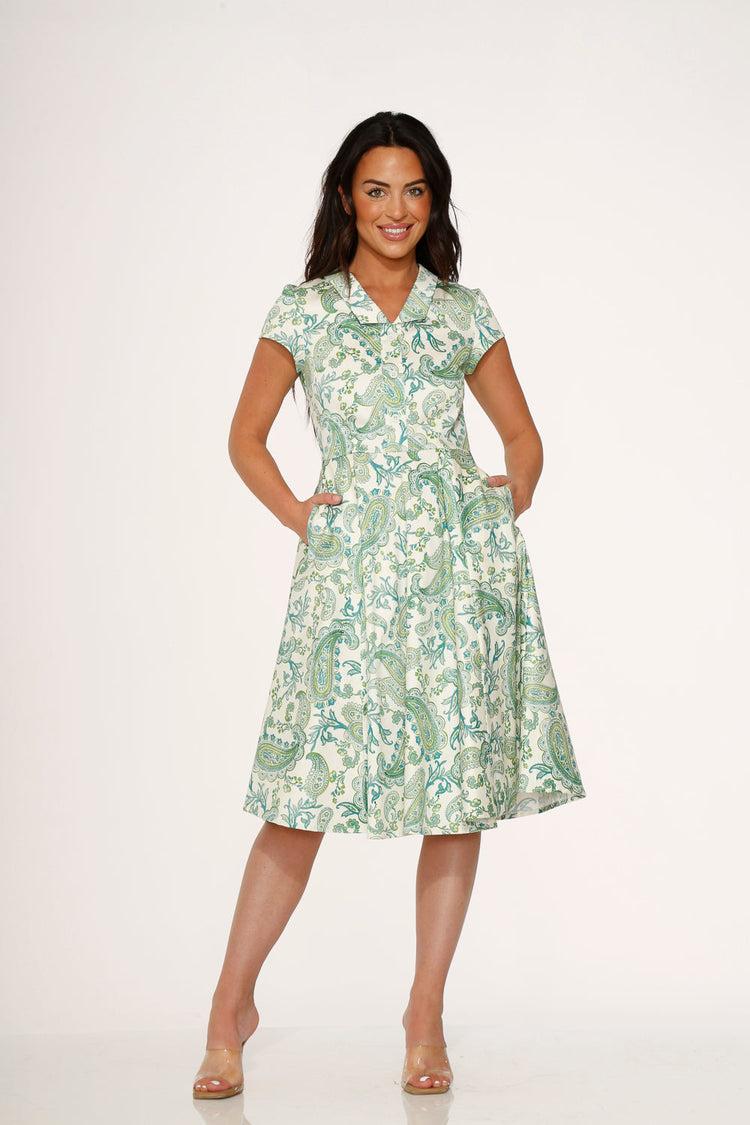 Green Paisley Swing Dress Product Image