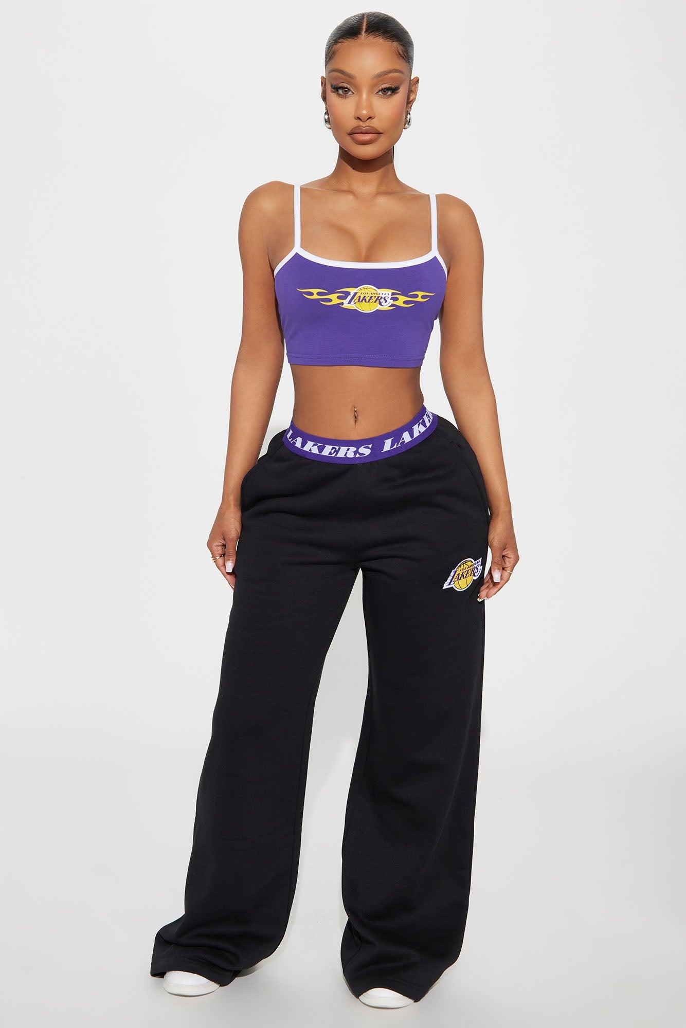 Lakers Halftime Crop Top - Purple Female Product Image