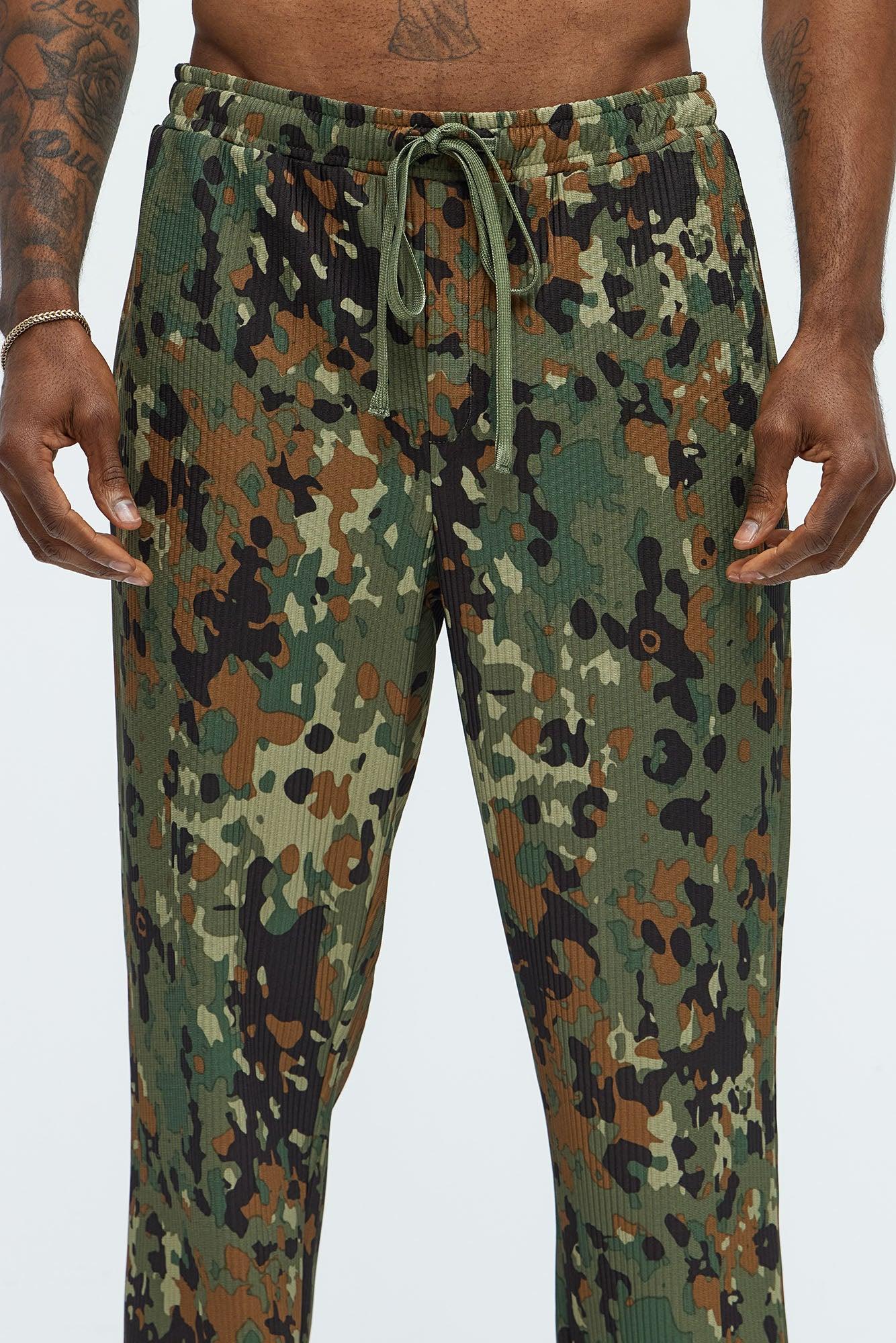 Show Up Slim Slit Pants - Camouflage Product Image