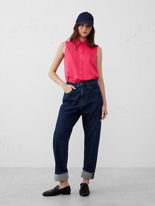 Silky Collared Top Product Image