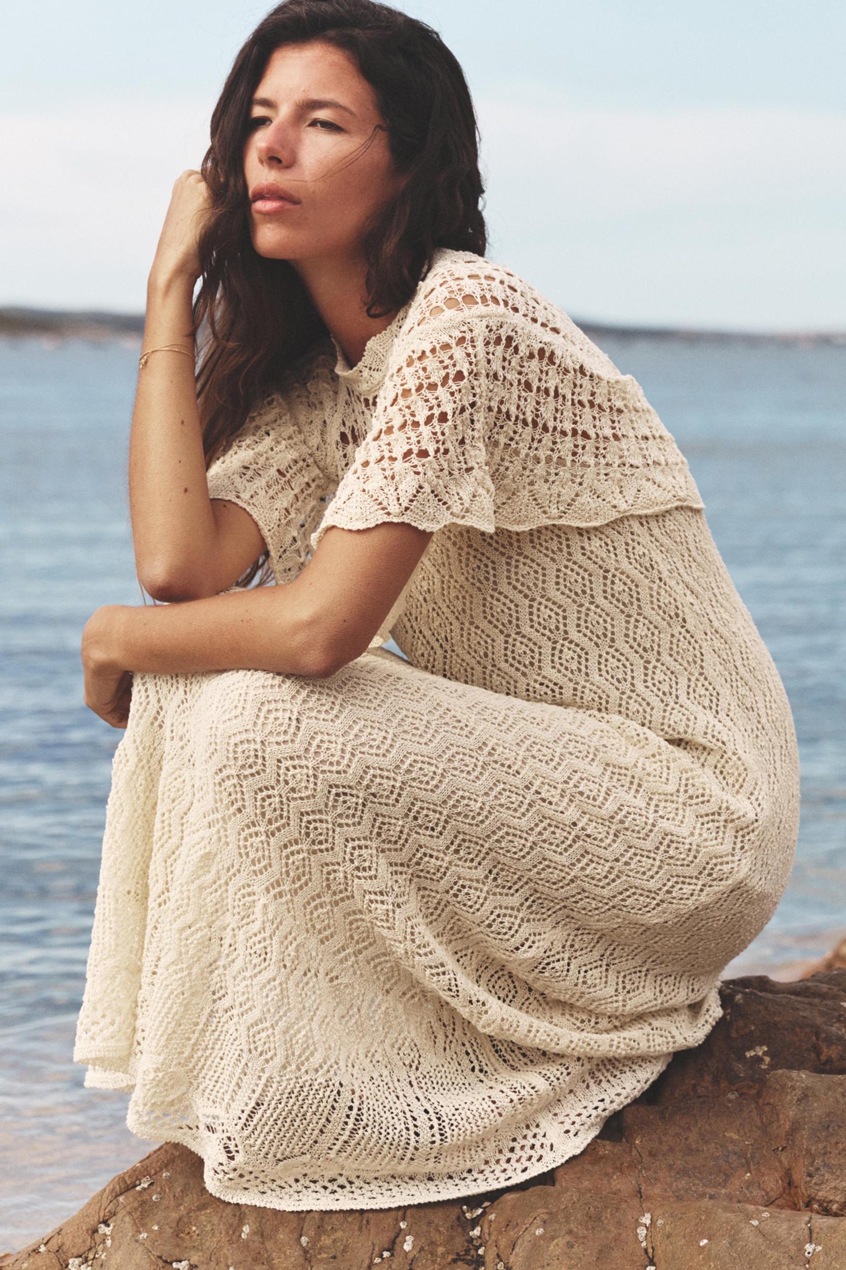 POINTELLE KNIT LONG DRESS Product Image