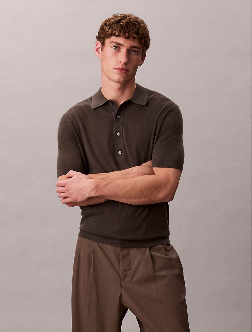 Silk Cashmere Polo Sweater Product Image