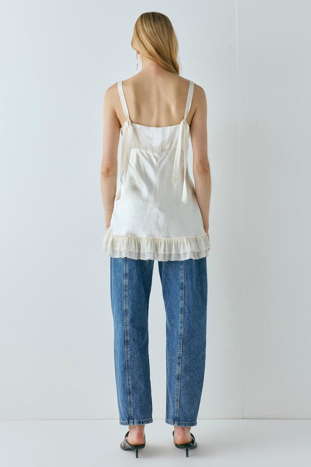 Cher Satin Top Cream Product Image