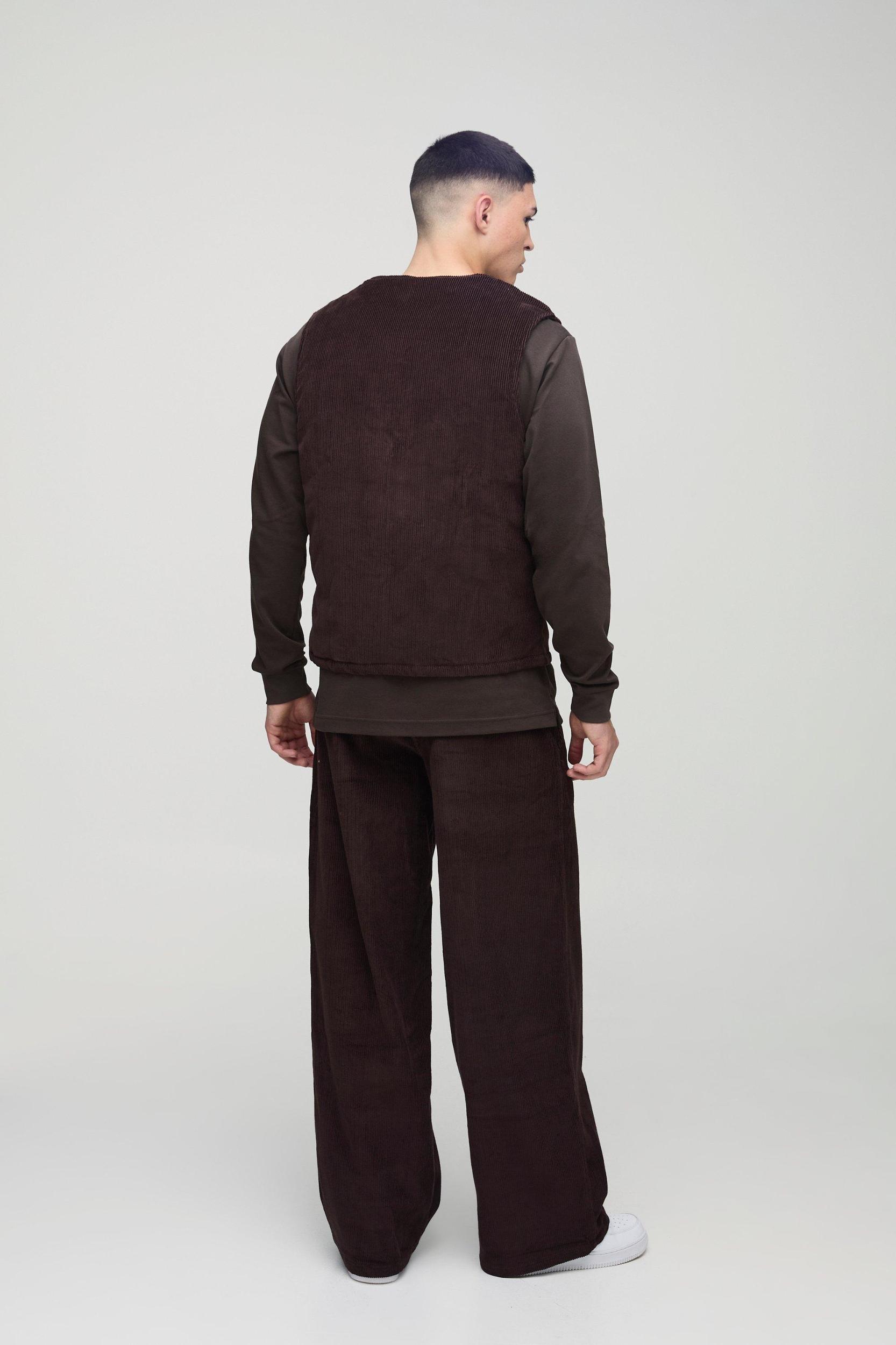 Oversized Boxy Corduroy Undershirt | boohooMAN USA Product Image