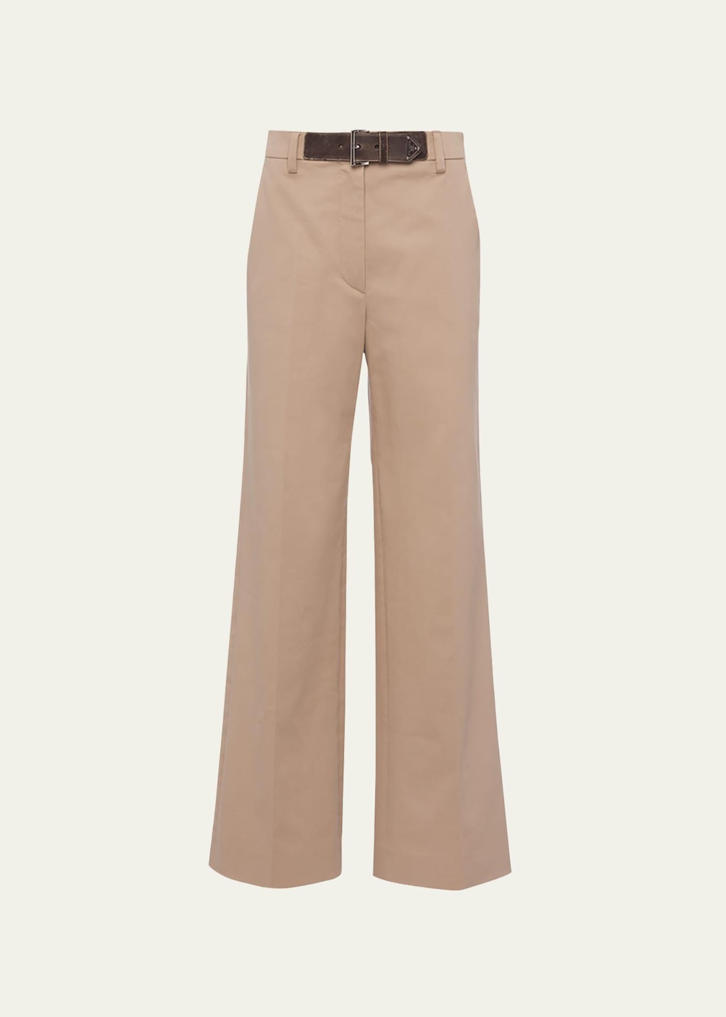 Gabardine WideLeg Belted Pants Product Image