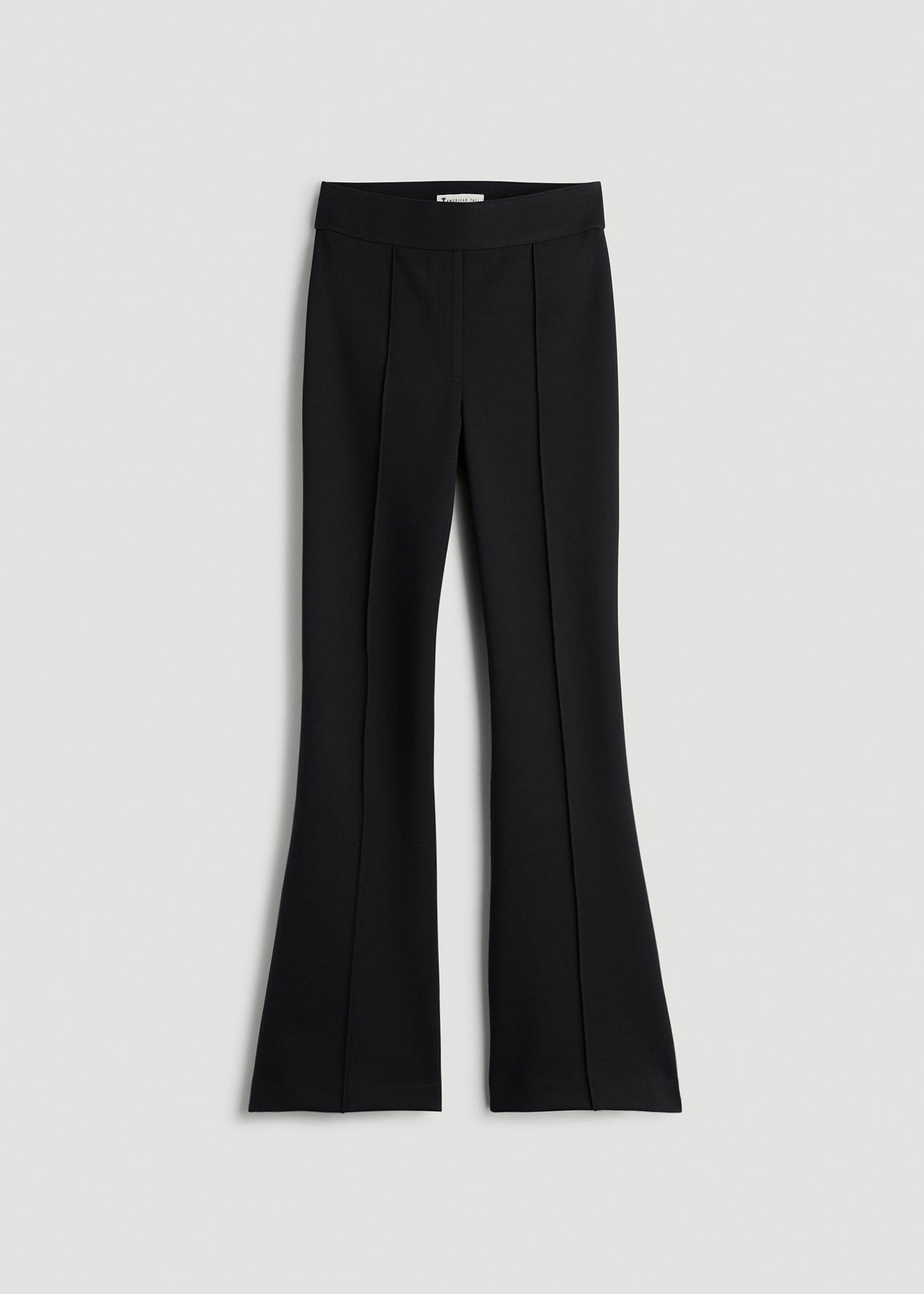 Soft Flex Ponte Pull On Flare Pants for Tall Women in Black Female Product Image