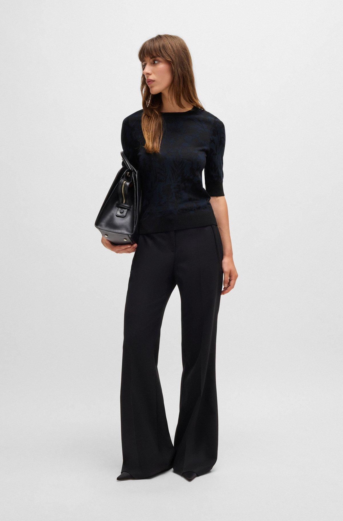 BOSS - Merino wool sweater with jacquard pattern - Patterned Product Image