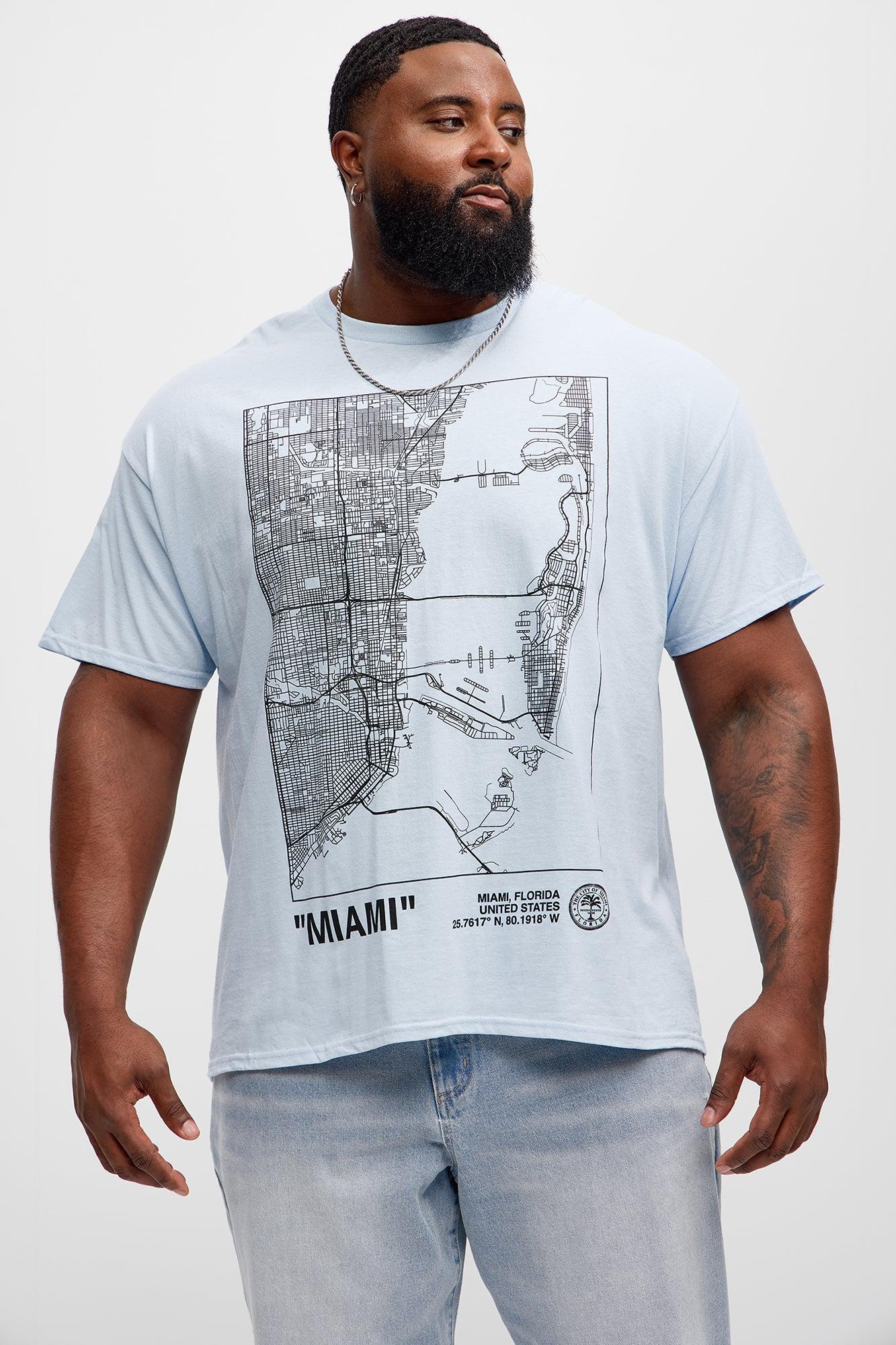 Miami Map Short Sleeve Tee - Light Blue Product Image
