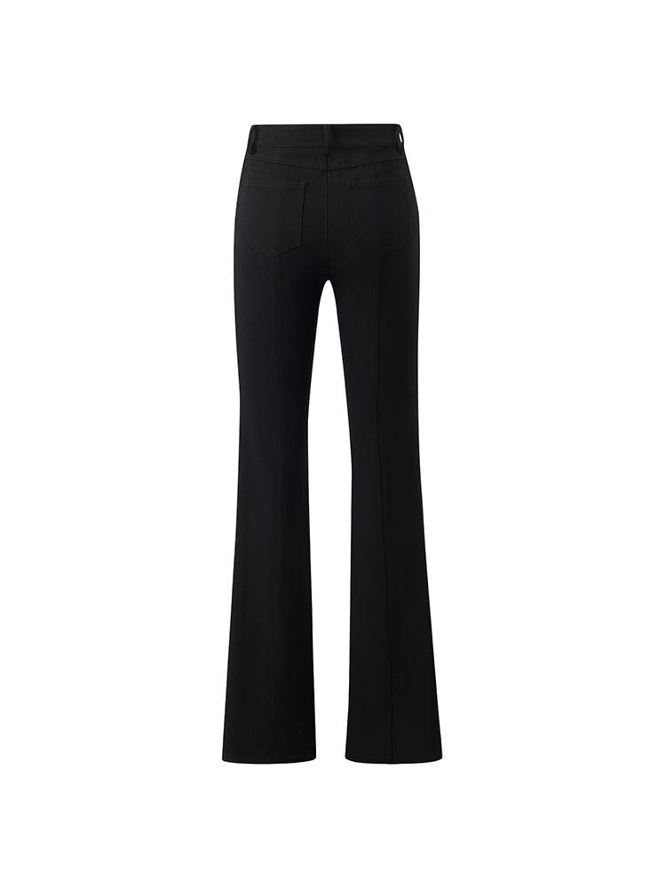 Stretchy High-Waisted Slit Women Pants Product Image
