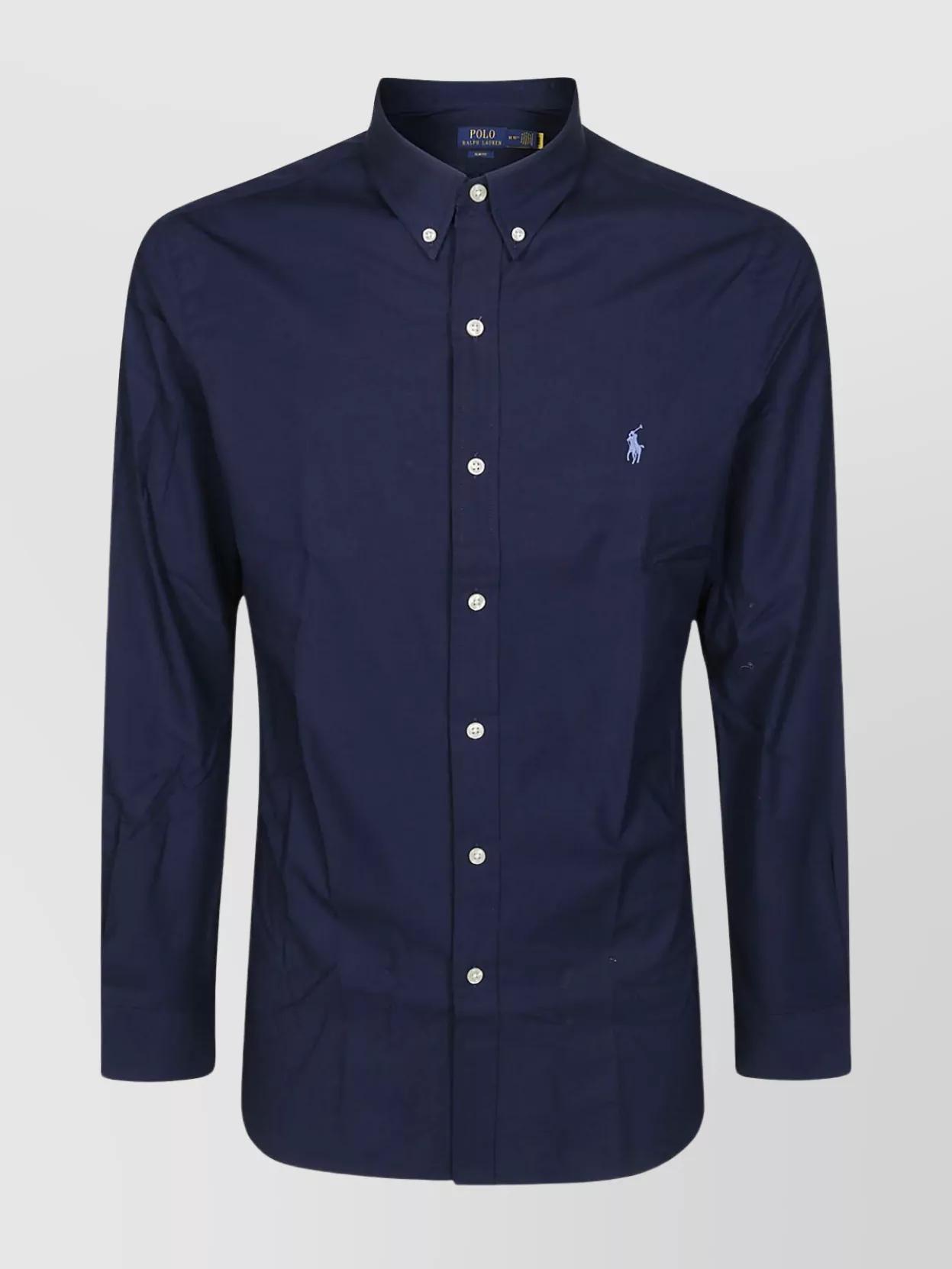 POLO RALPH LAUREN Camicia Bd In Popeline Stretch Slim-fit Shirt In Blue Product Image