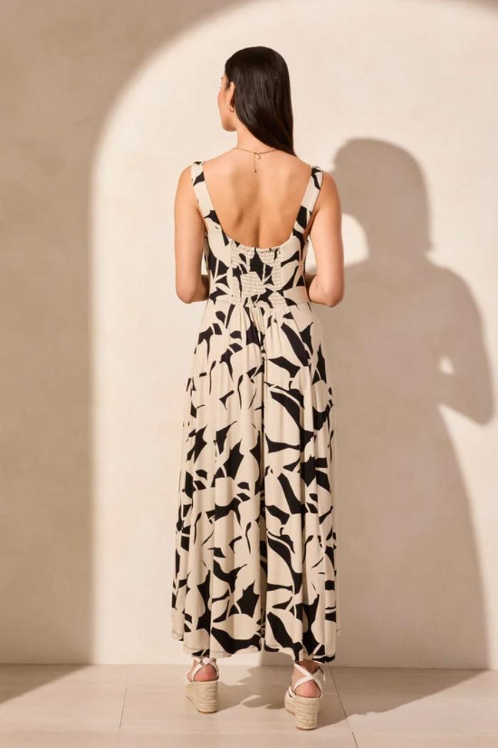 Printed Sleeveless High Low Dress Product Image