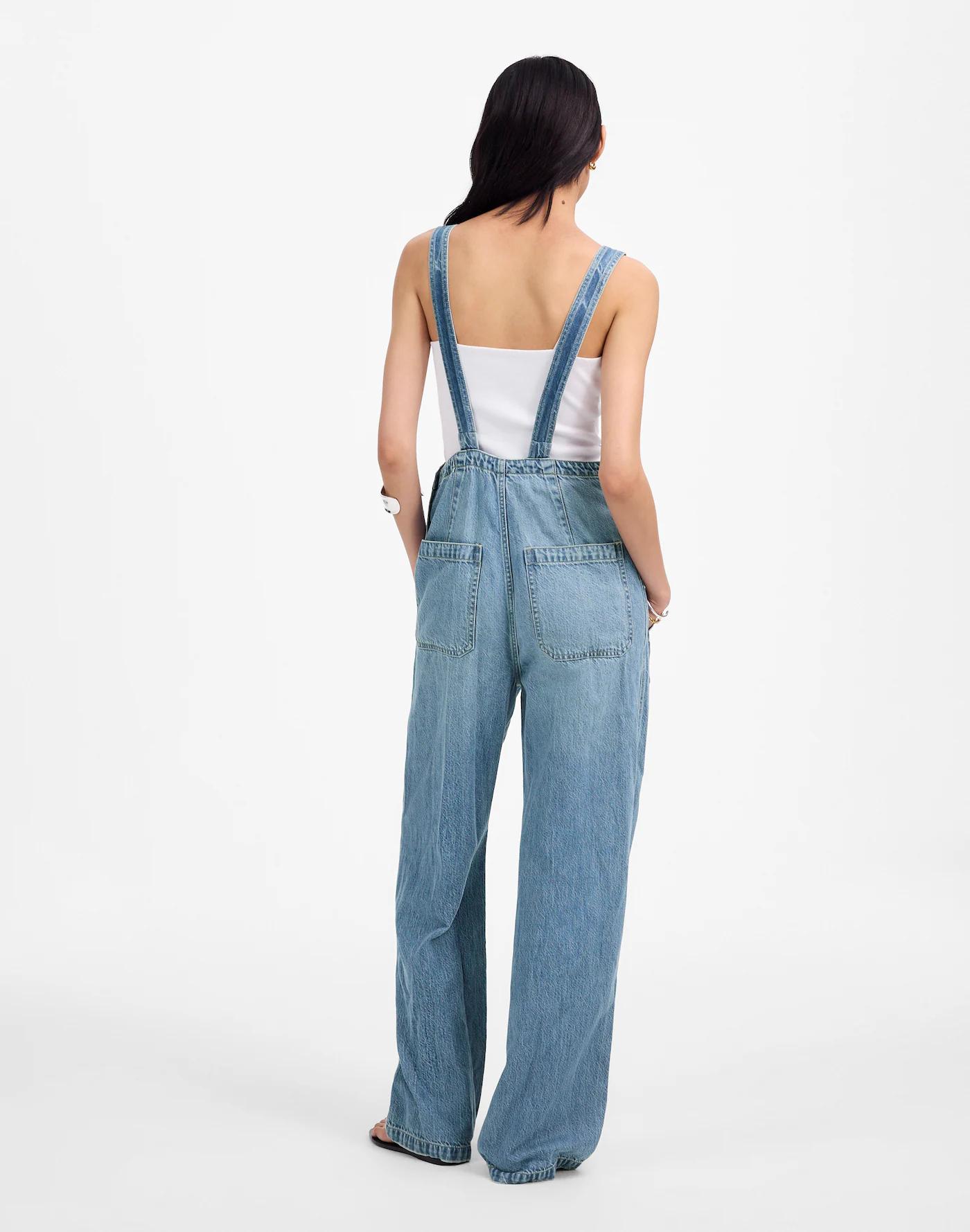 Wide-Leg Overalls in Ashbury Wash: Airy Denim Edition Product Image