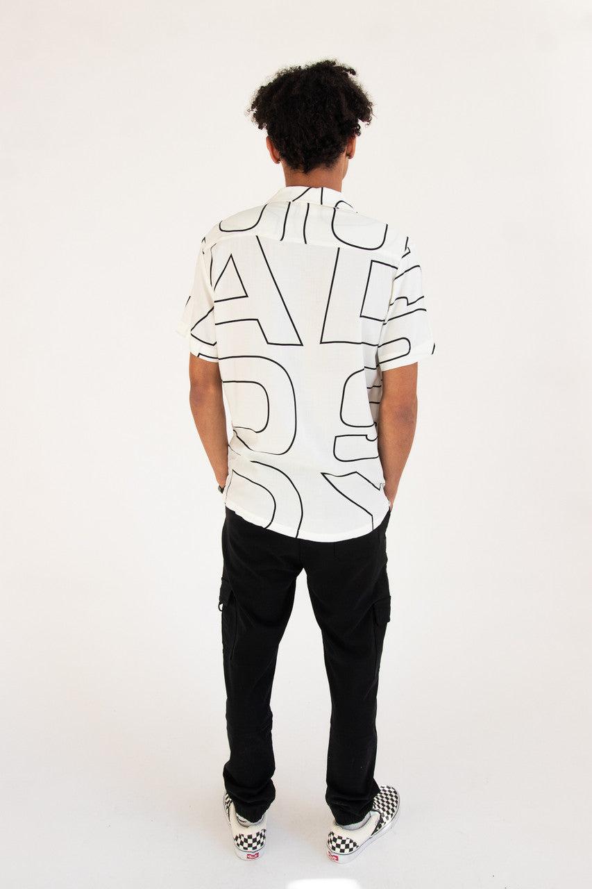 Graphic Block Letter Button Up Shirt Product Image
