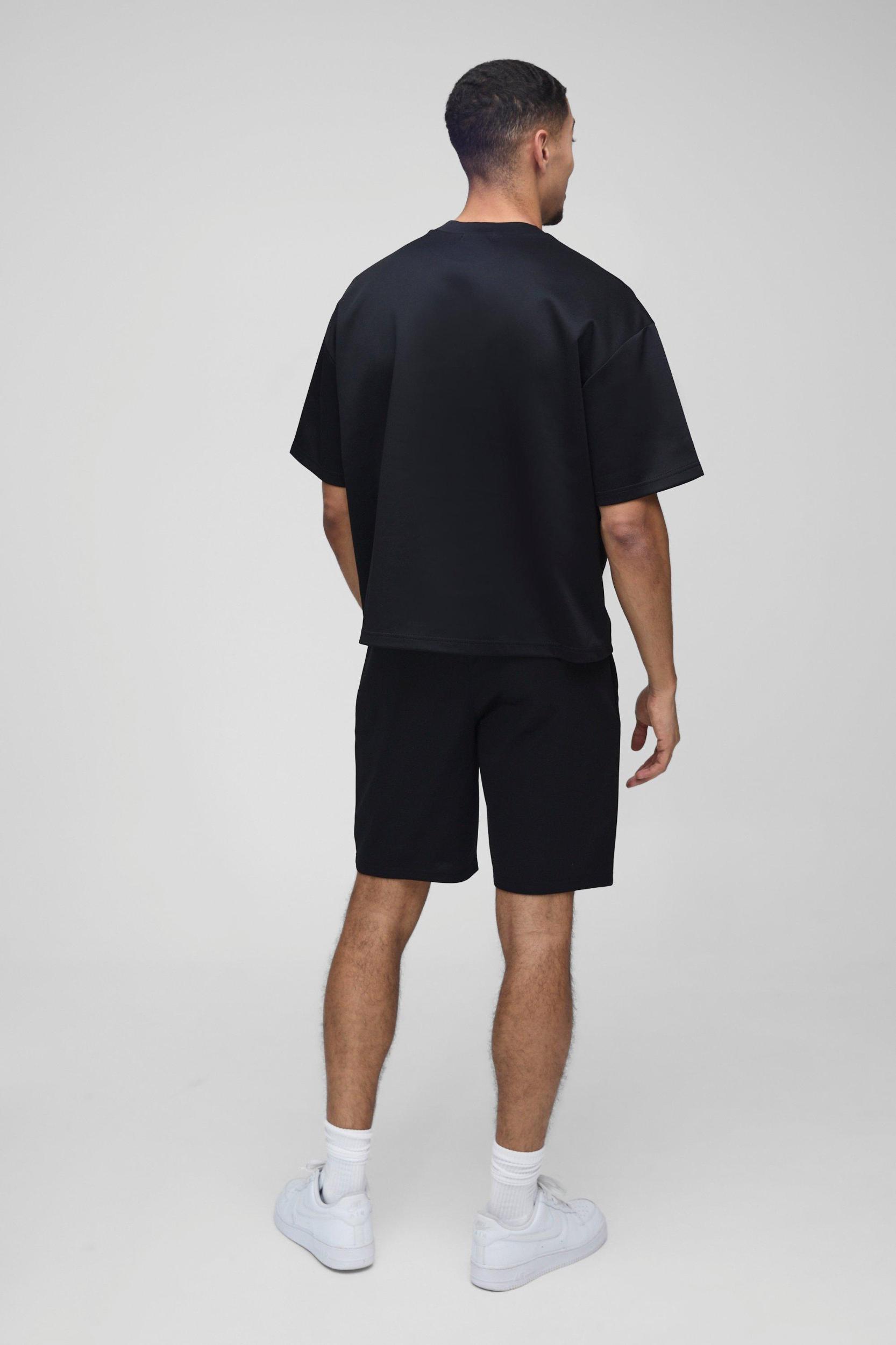 Oversized Boxy Scuba T-Shirt & Short Set | boohooMAN USA Product Image