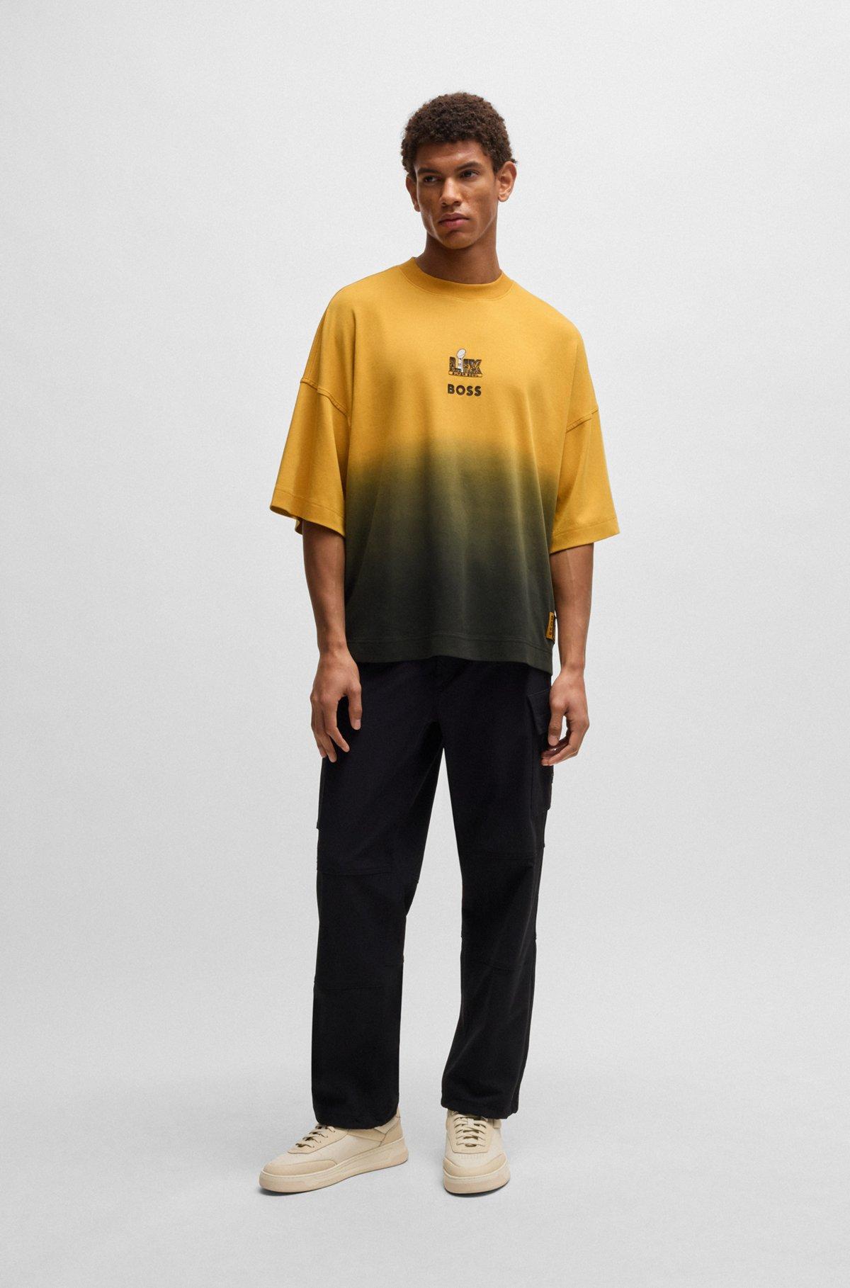 BOSS x NFL cotton T-shirt with gold-tone embroidery Product Image