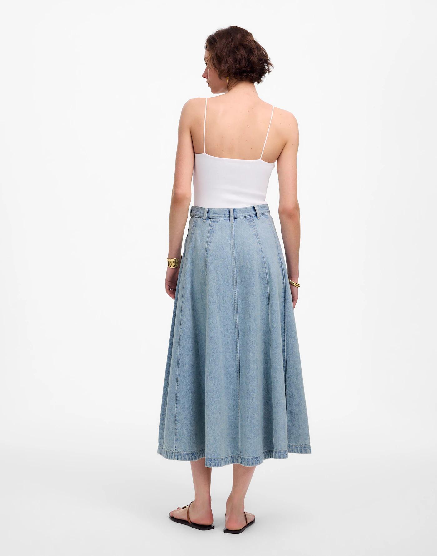 Denim Midi Skirt in Edmonson Wash Product Image
