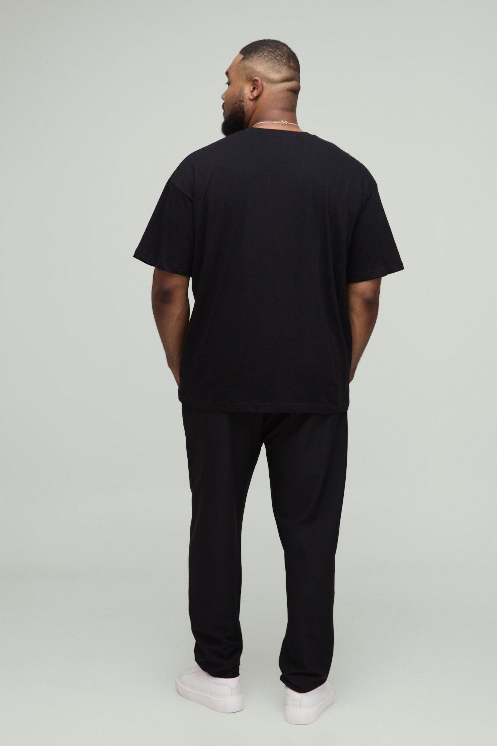 Plus Elasticated Waist Technical Stretch Slim Trousers | boohooMAN USA Product Image