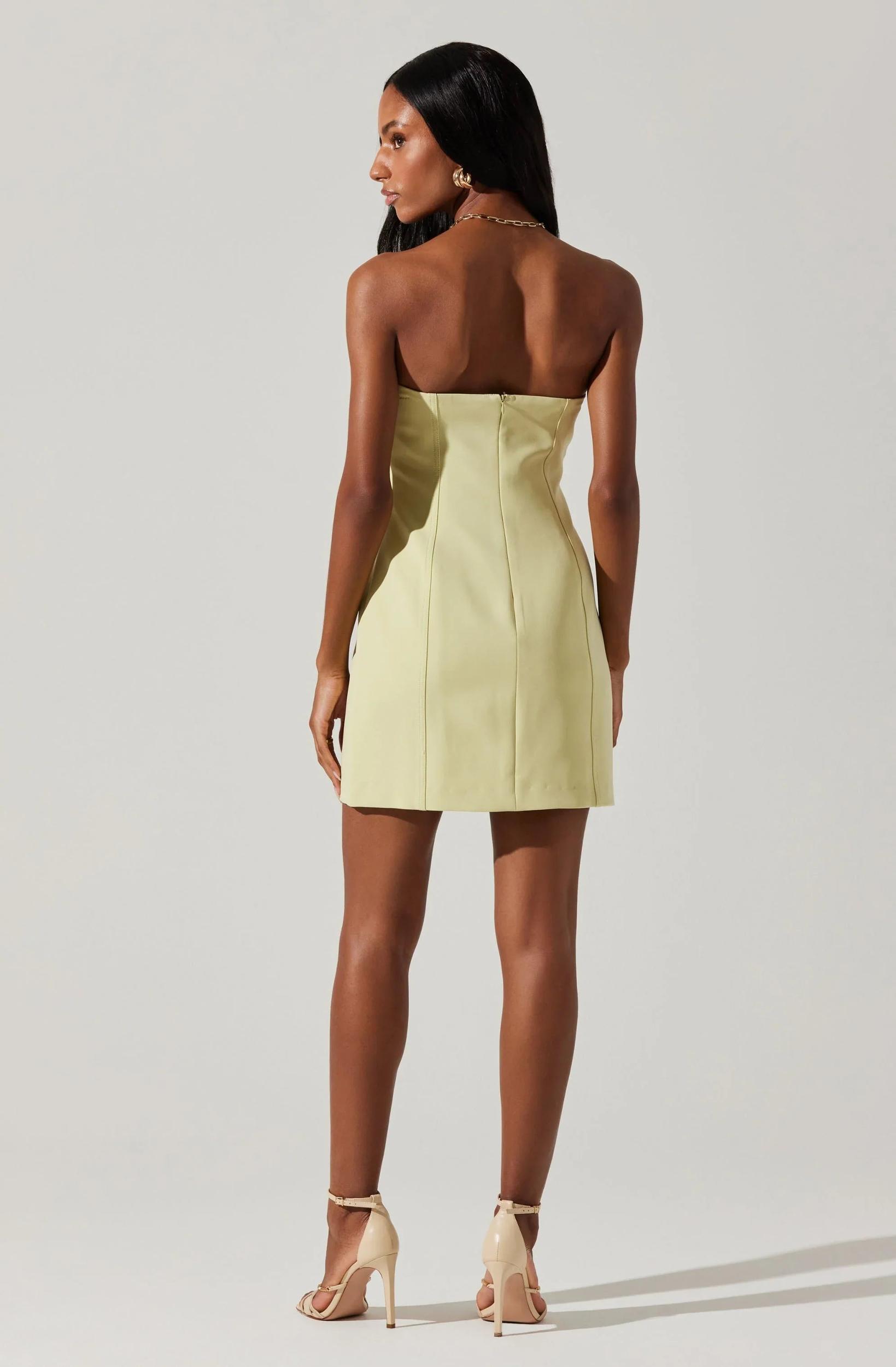 ASTR the Label | Mekhi Strapless Mini Dress Lime FINAL SALE Product Image