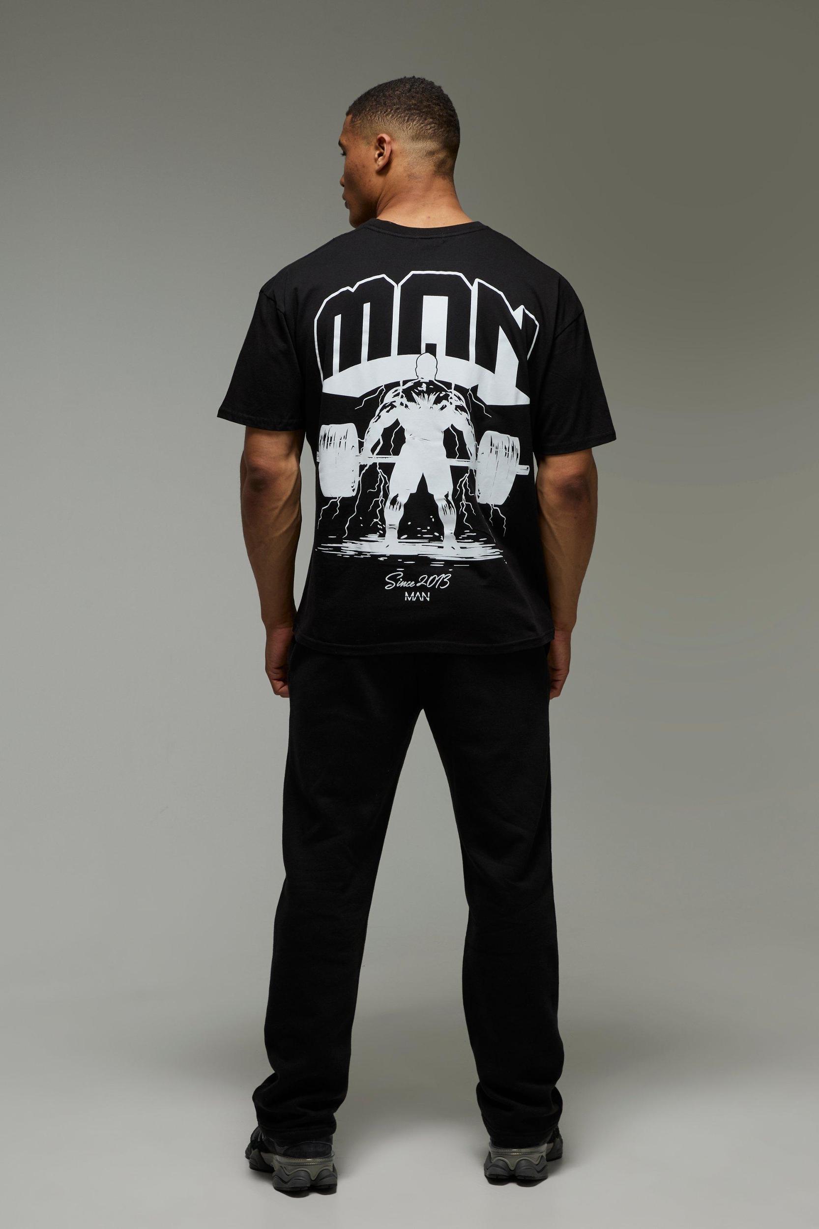 MAN Active Deadlift Oversized T-Shirt | boohooMAN USA Product Image