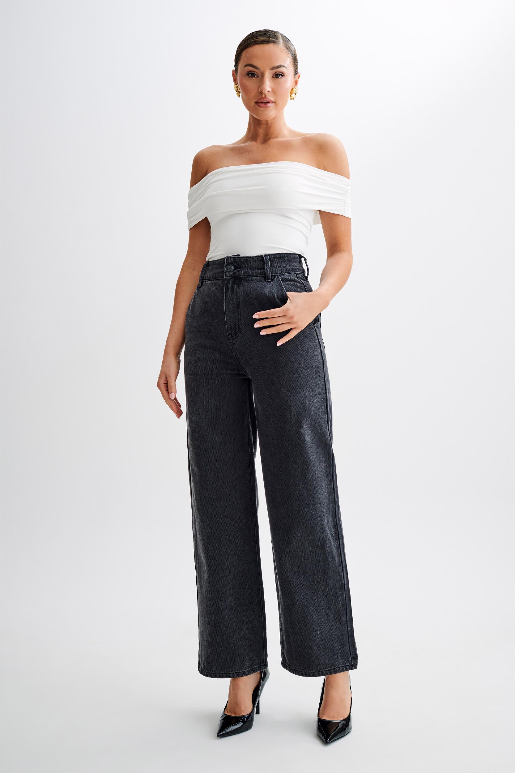 Meena Recycled Nylon Off Shoulder Top - White Product Image