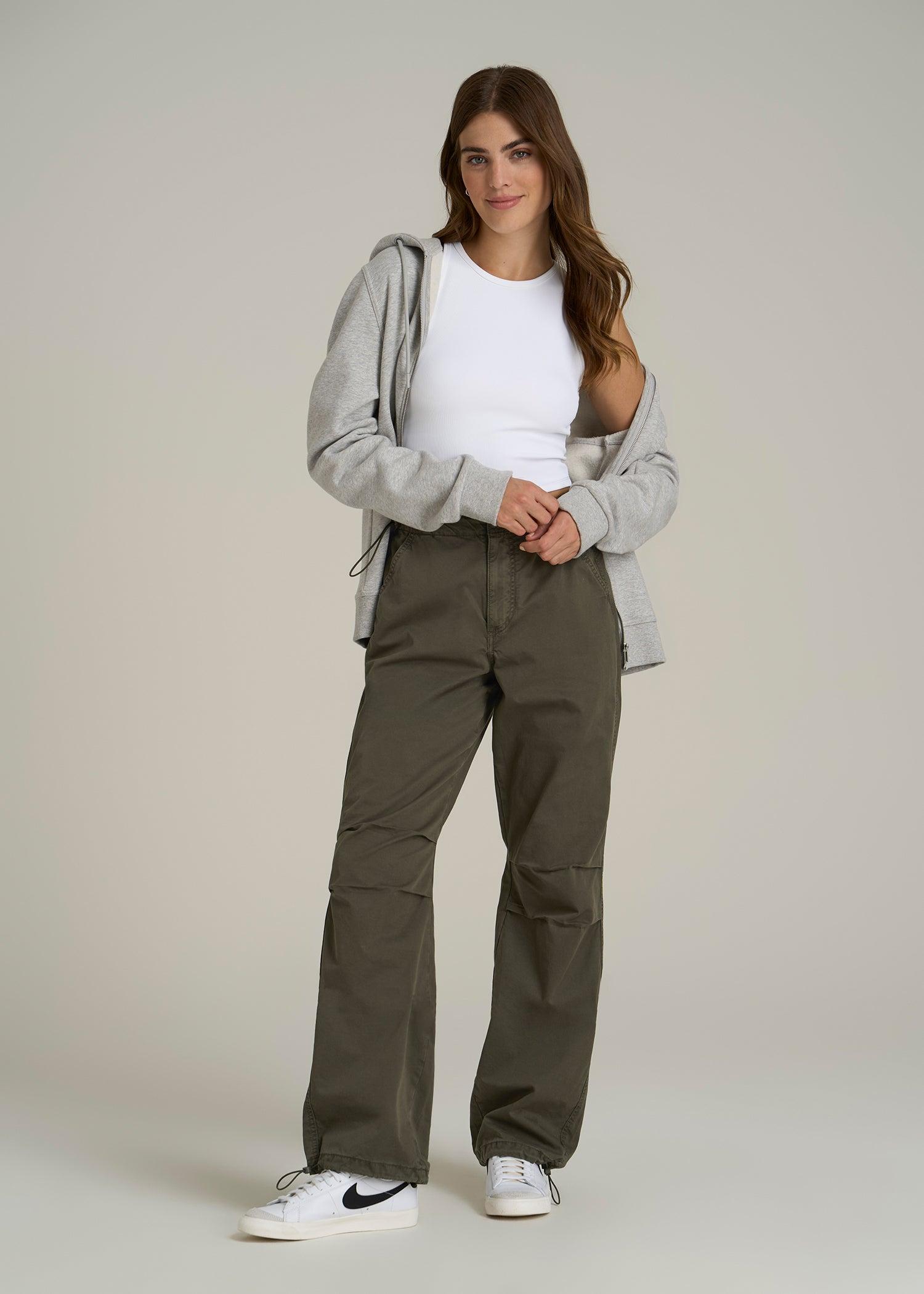 Garment Dyed Parachute Chino Pants for Tall Women in Forest Night Female Product Image