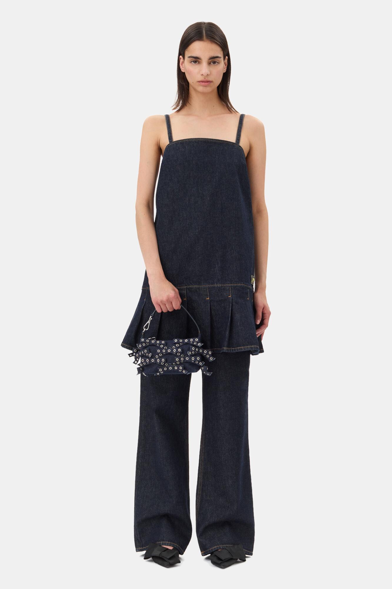 Denim Strap Mini Dress Product Image