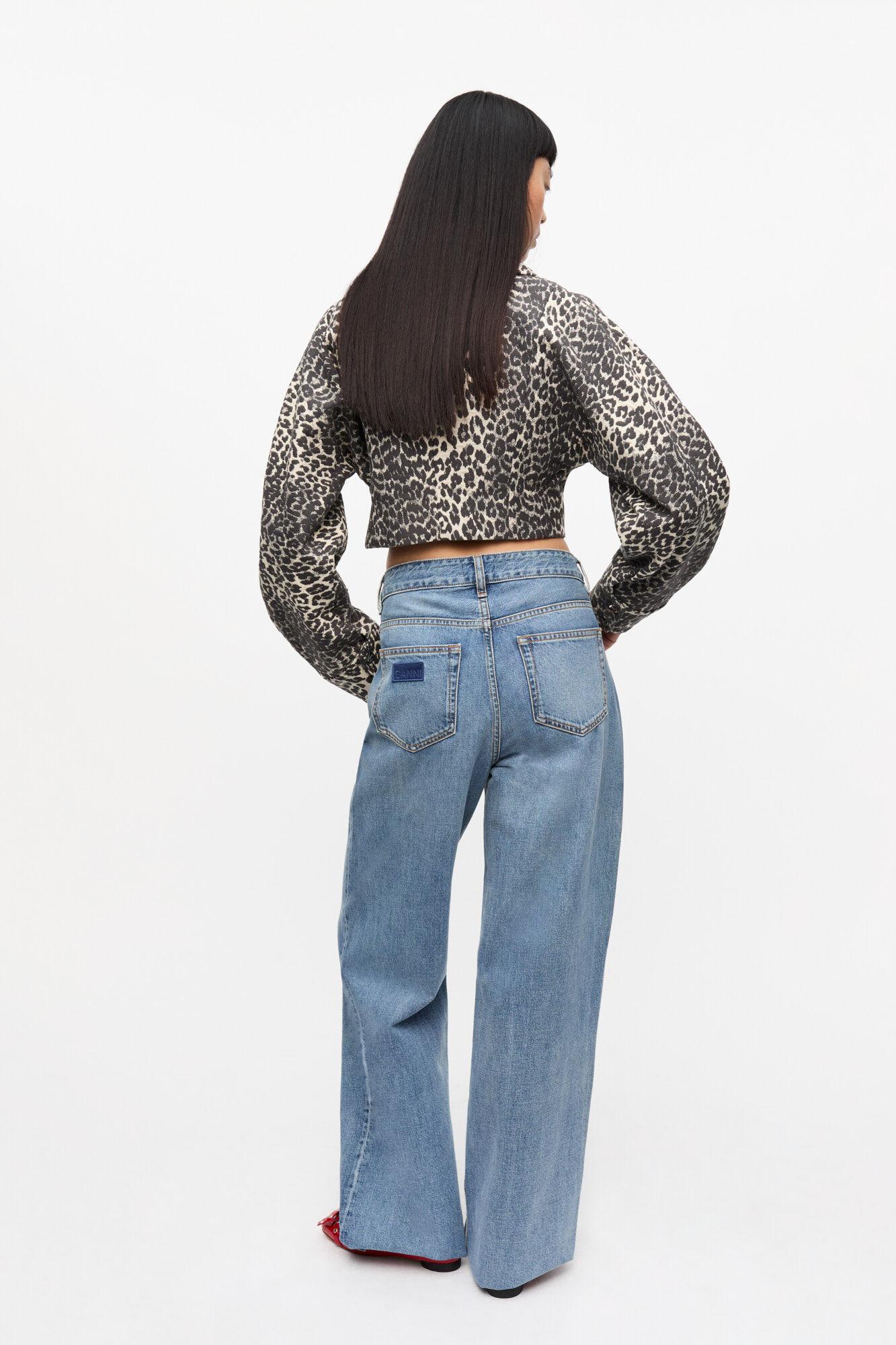 Leopard Curve Sleeve Short Jacket Product Image