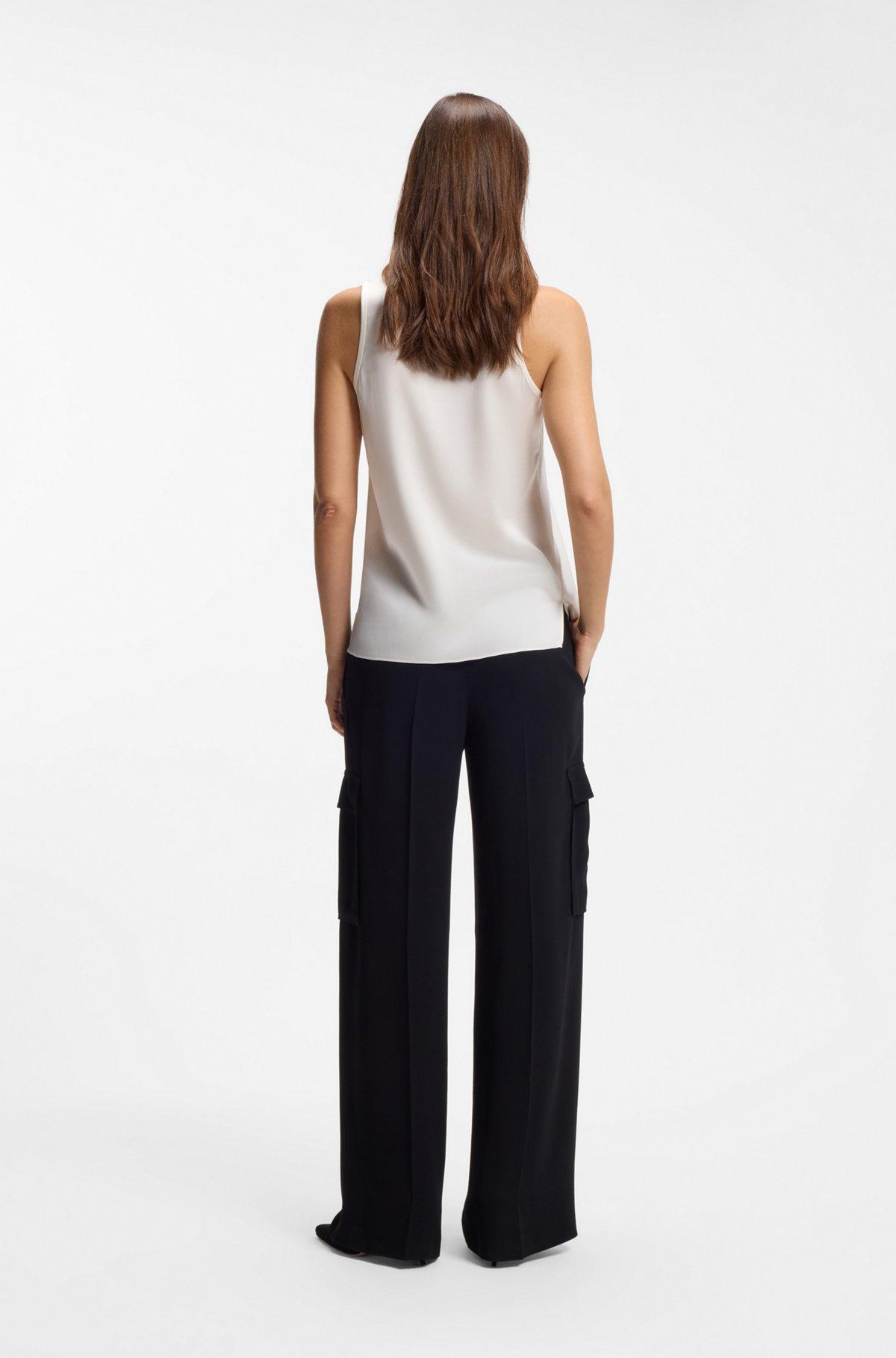 Sleeveless top in stretch silk Product Image