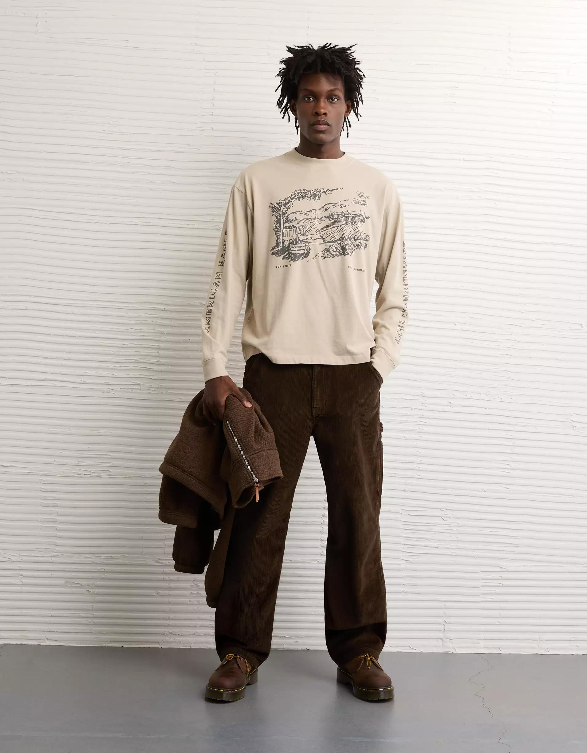 AE Boxy Long Sleeve Graphic T-Shirt Product Image