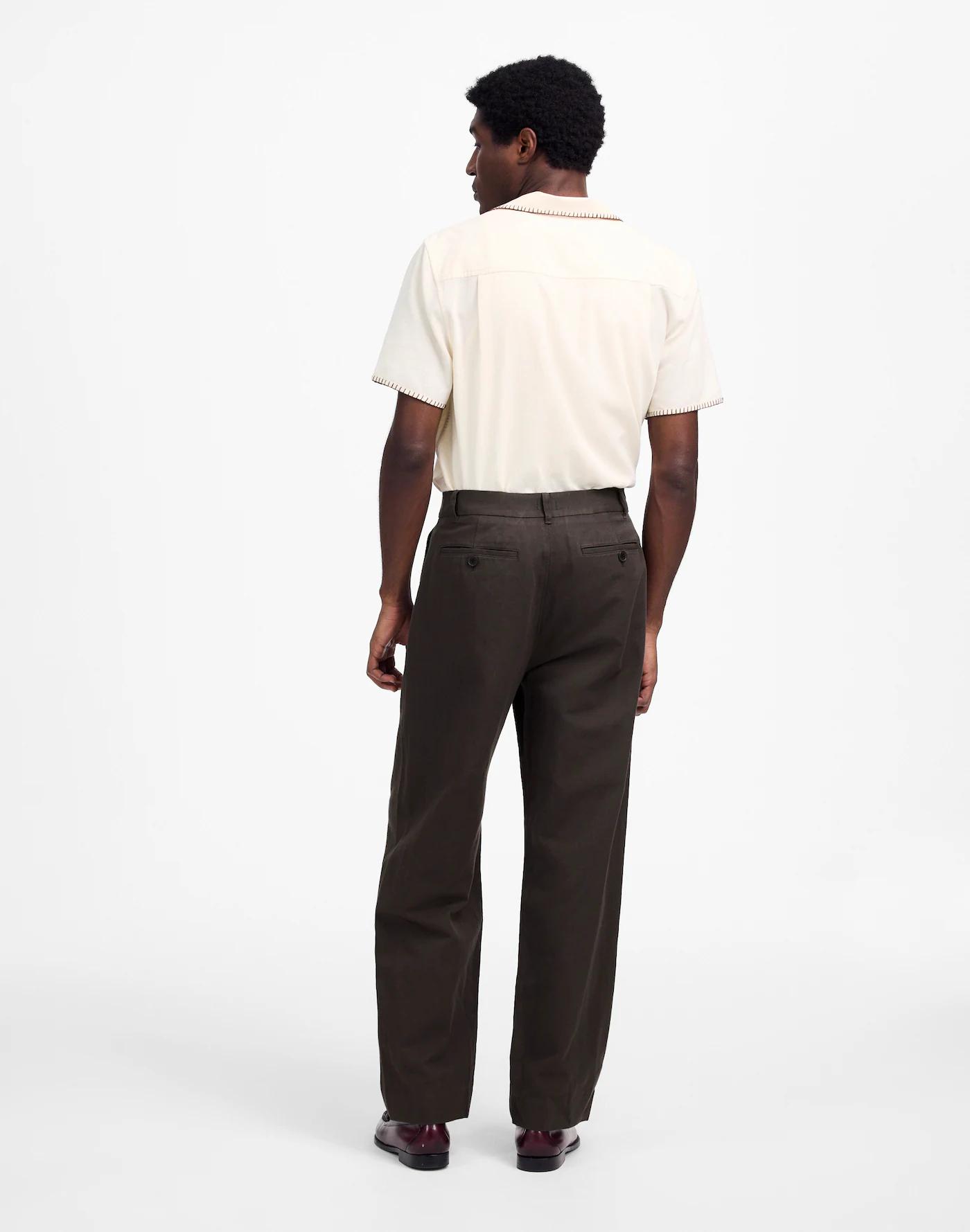 Pleated Trousers in Cotton-Linen Blend Product Image