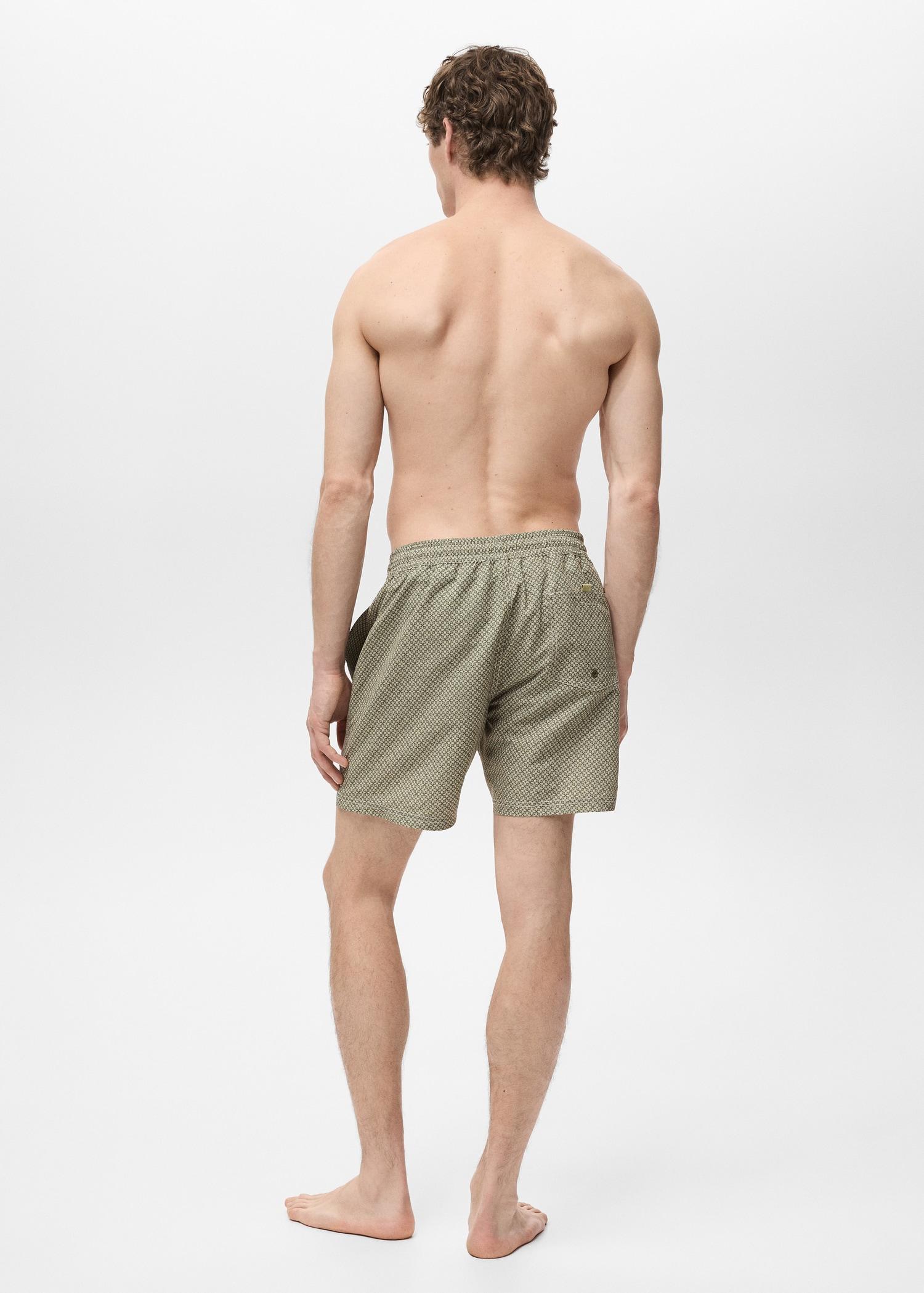 Geometric-print swimsuit - Men | MANGO USA Product Image