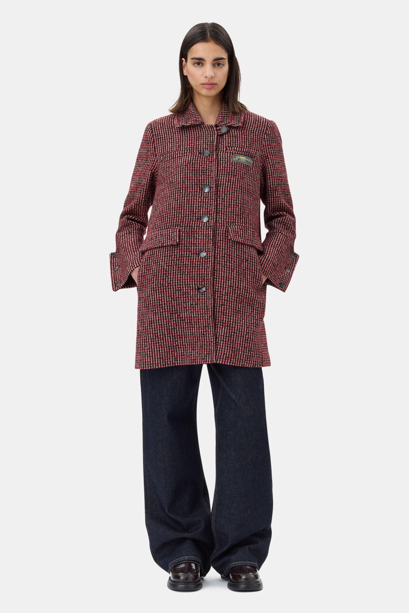 Red Check Midi Jacket Product Image