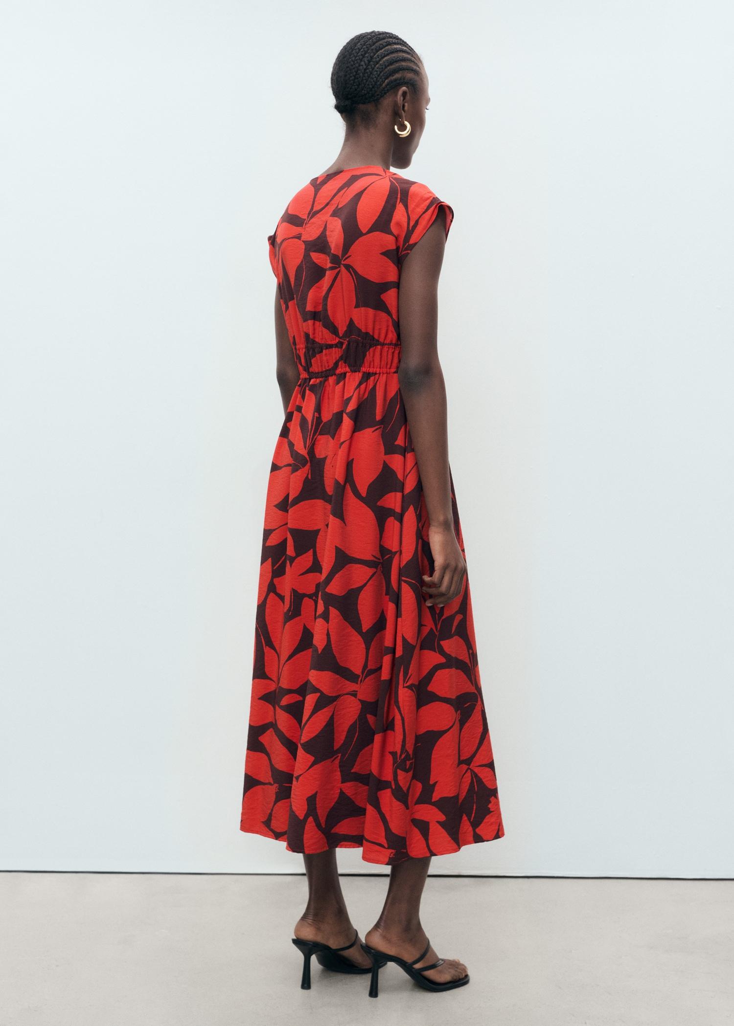 Long printed dress - Women | MANGO USA Product Image